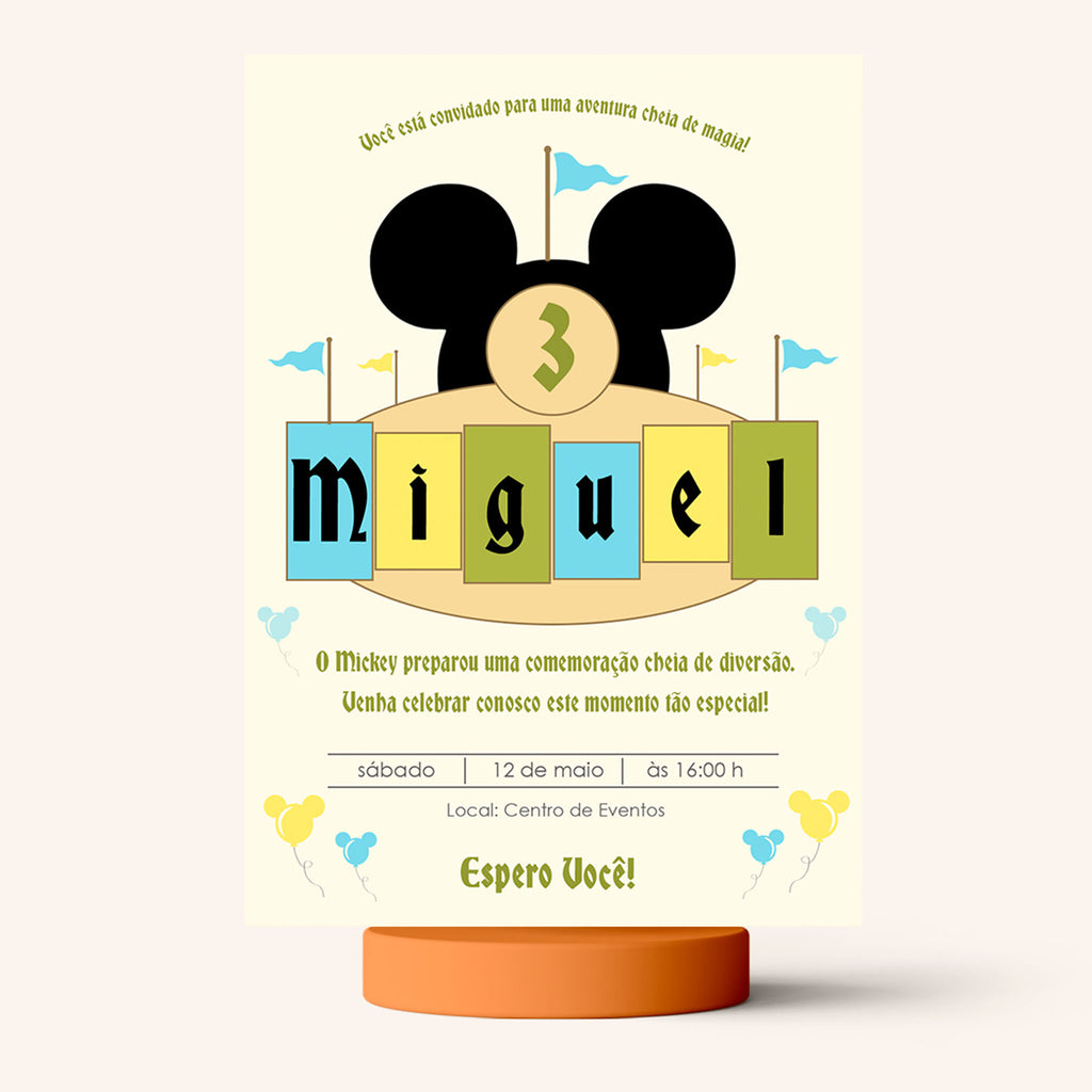 Convite Digital Aniversário Mickey Mouse