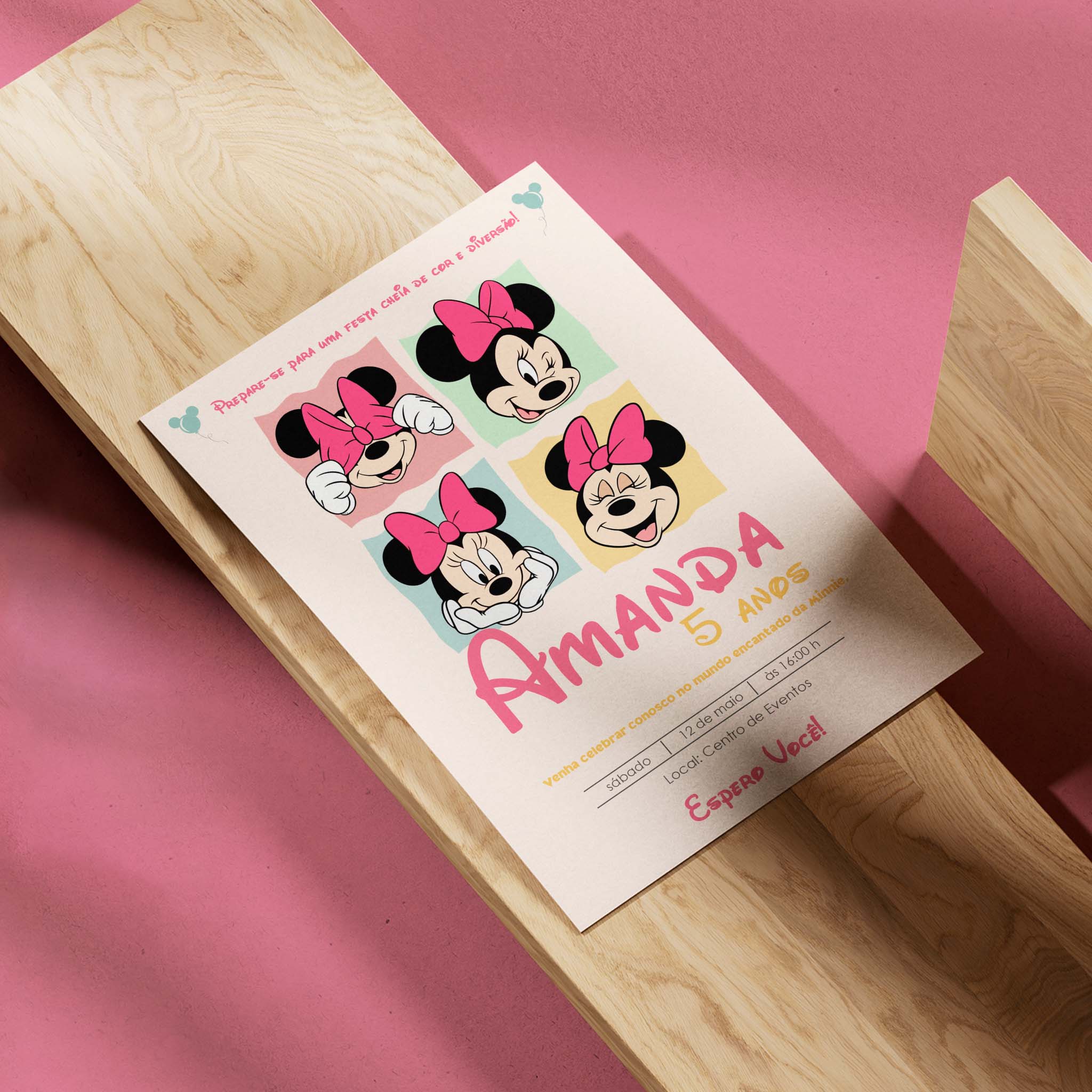 Invitación digital de cumpleaños de Minnie Mouse