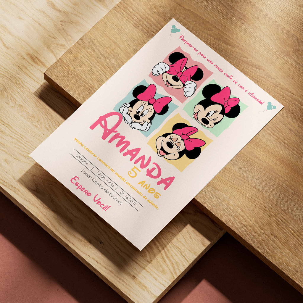 Invitación digital de cumpleaños de Minnie Mouse