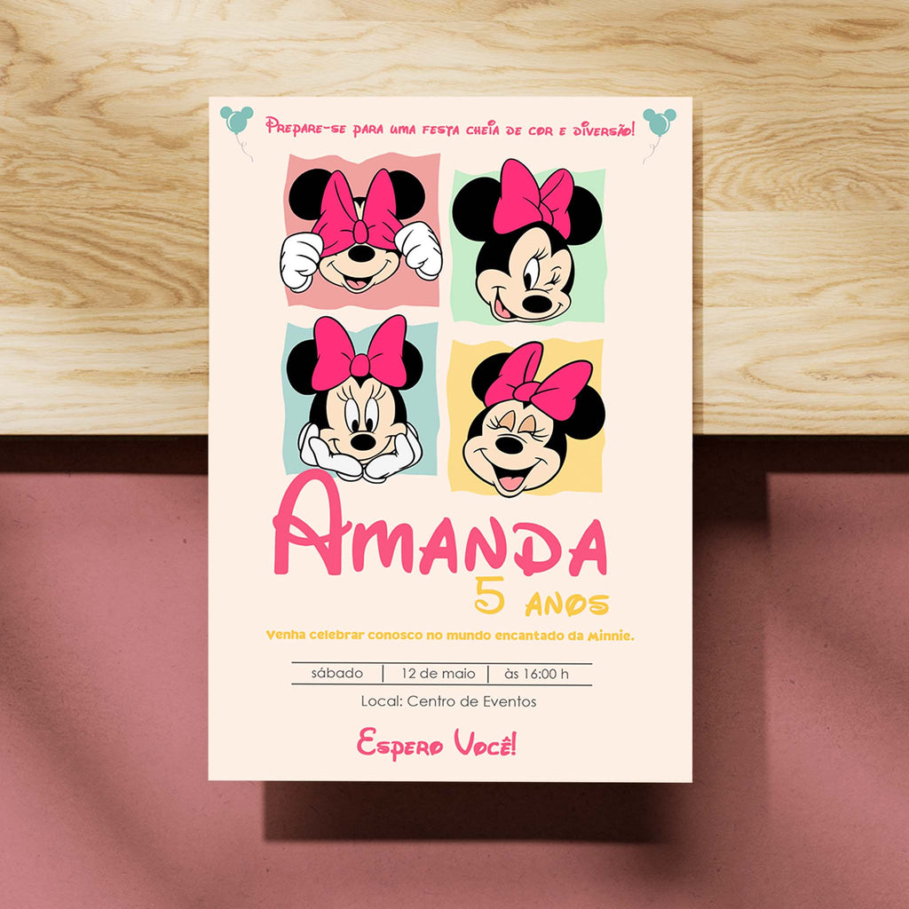 Convite Digital Aniversário Minnie Mouse