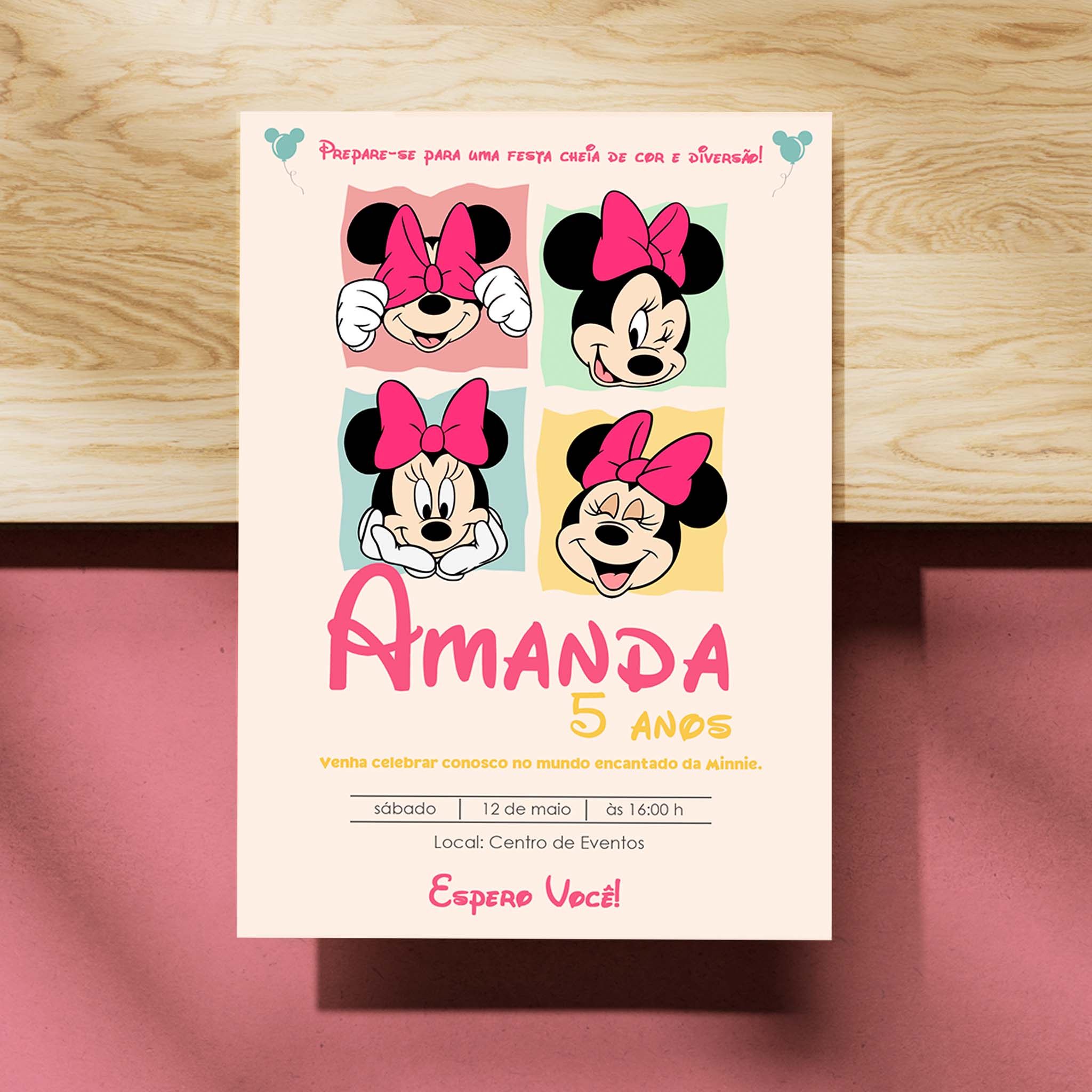 Invitación digital de cumpleaños de Minnie Mouse