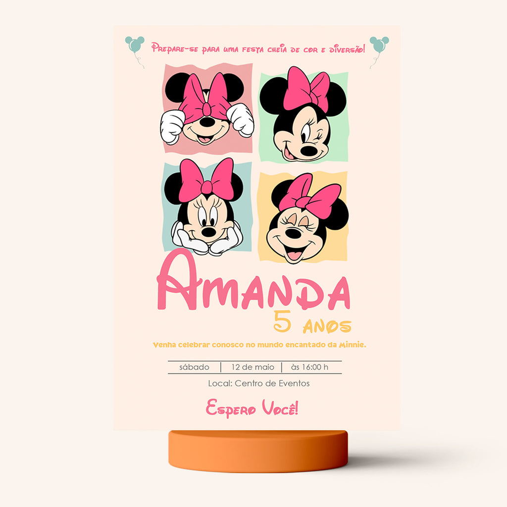 Convite Digital Aniversário Minnie Mouse