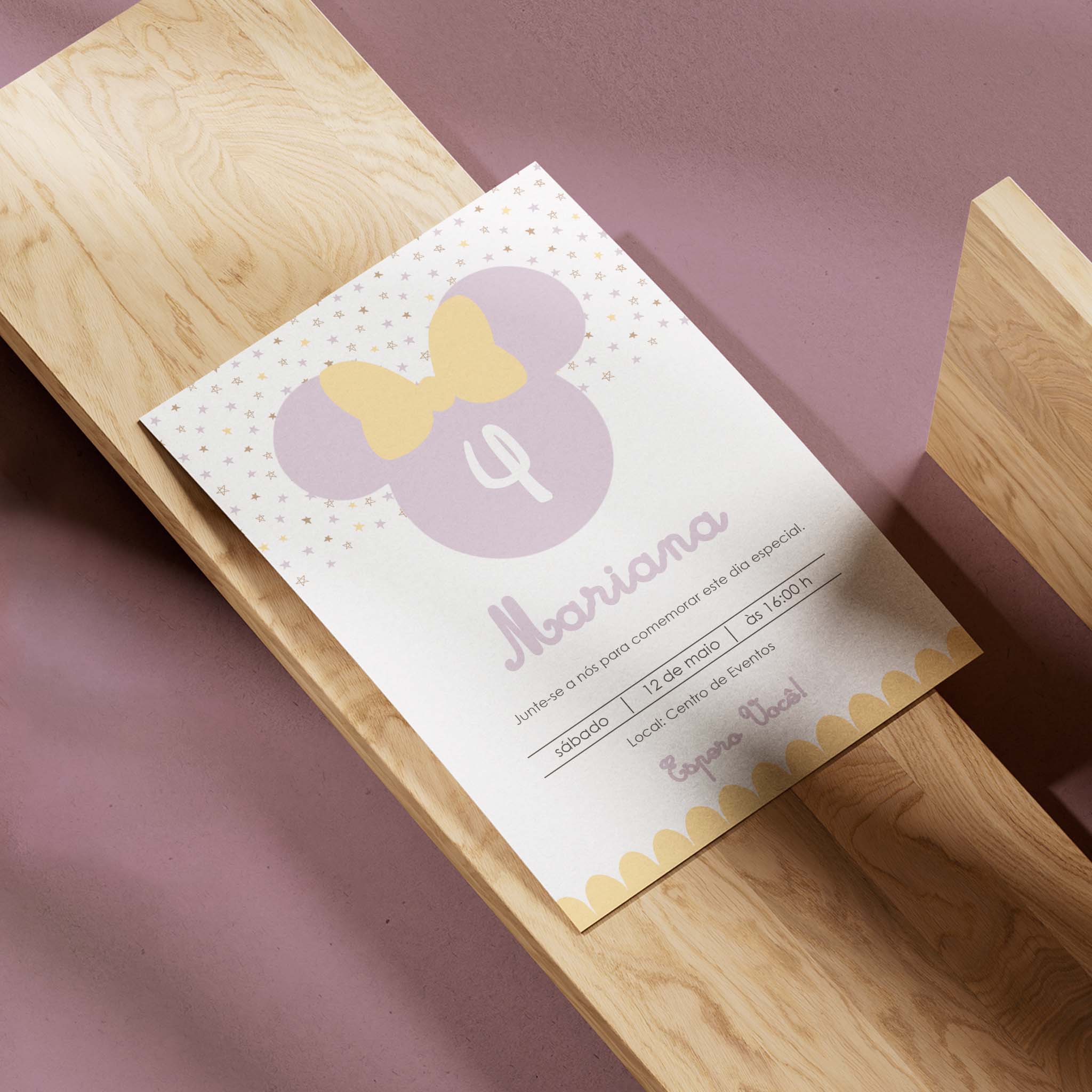 Invitación digital de cumpleaños de Minnie Mouse