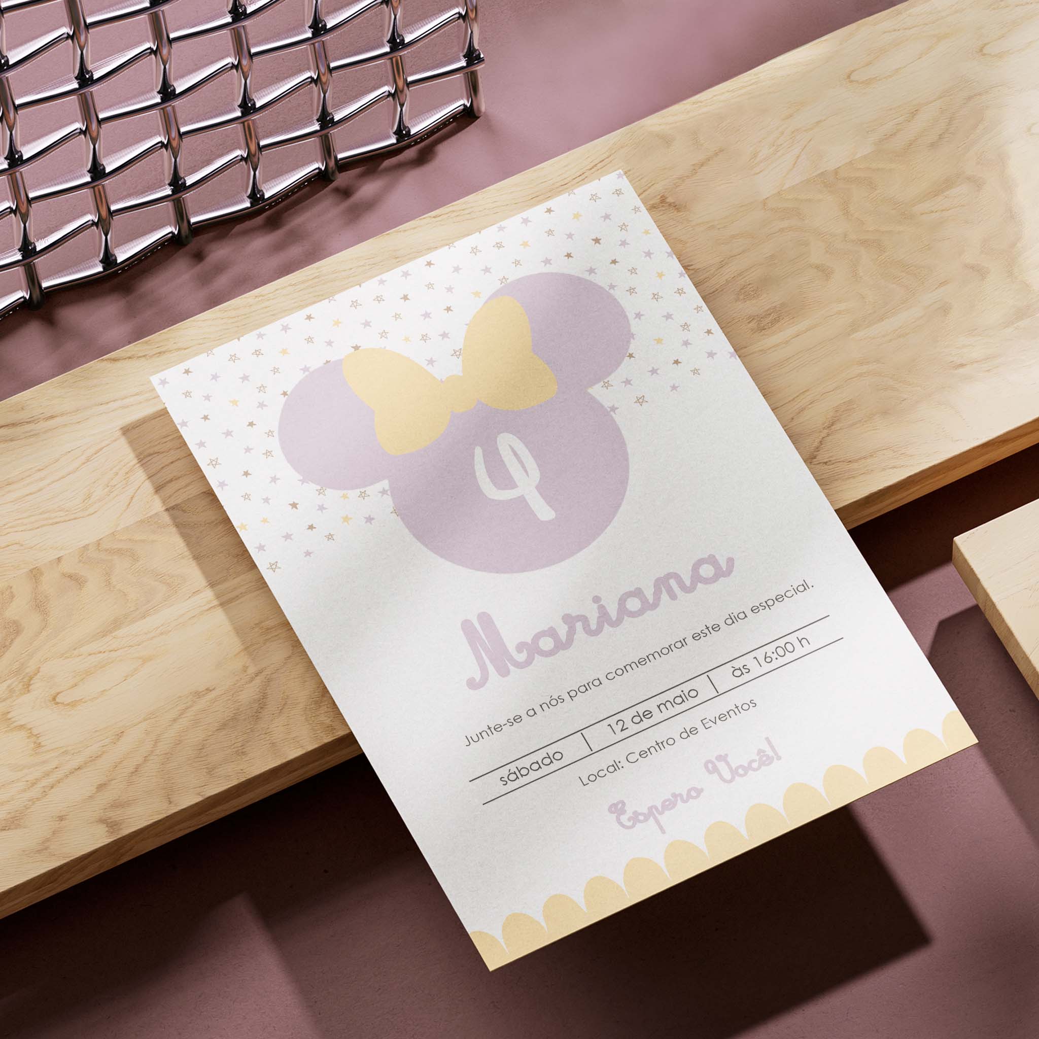 Invitación digital de cumpleaños de Minnie Mouse