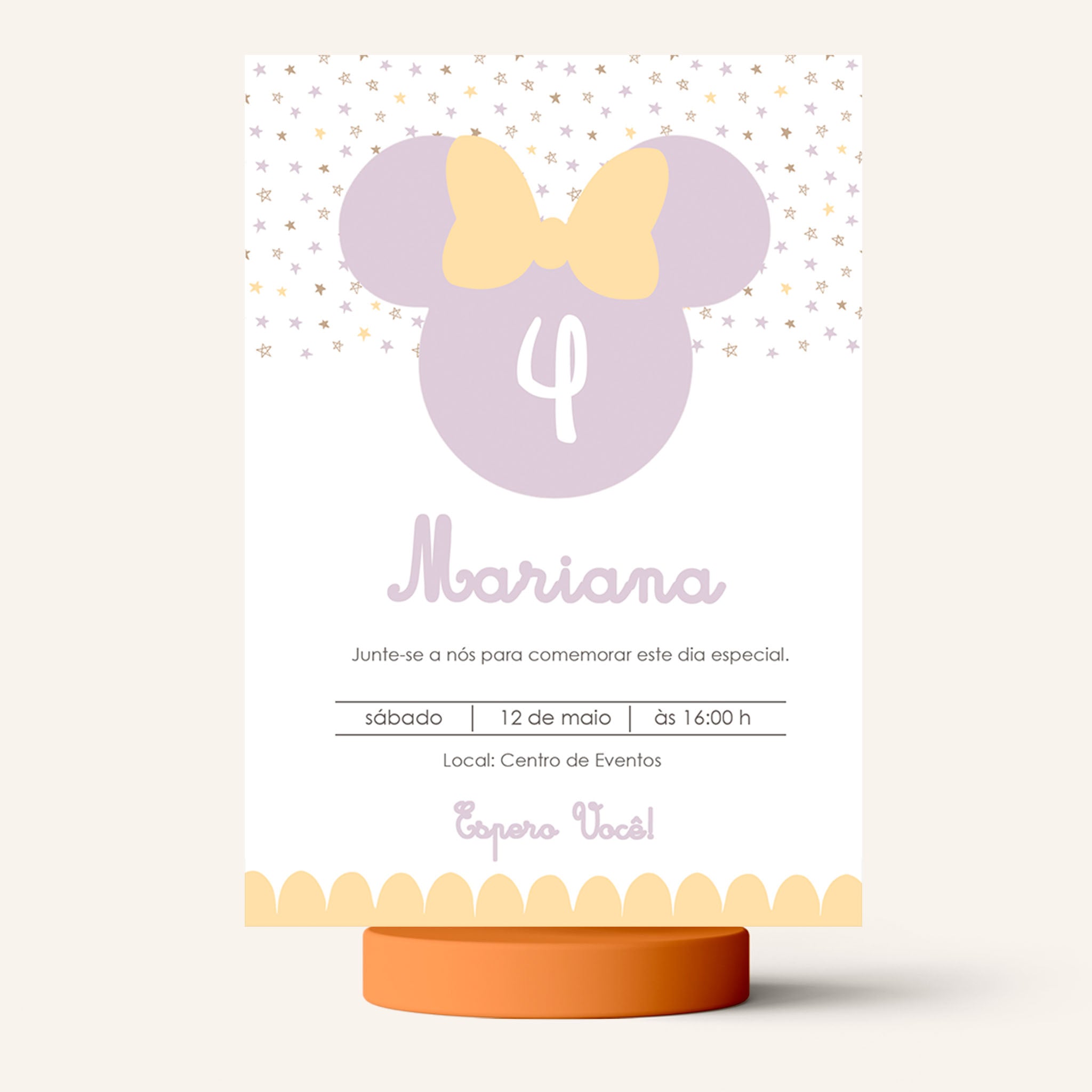 Invitación digital de cumpleaños de Minnie Mouse