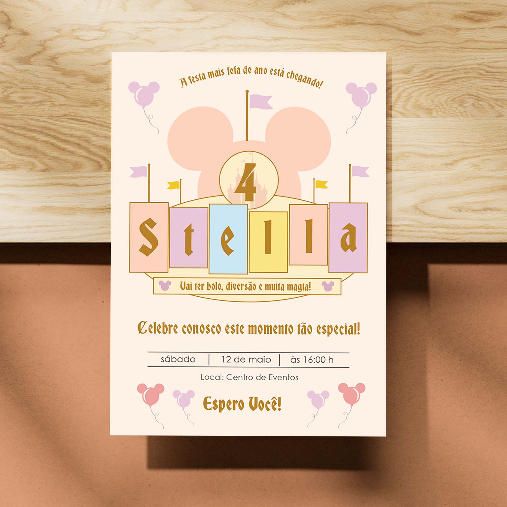 Invitación digital de cumpleaños de Minnie Mouse