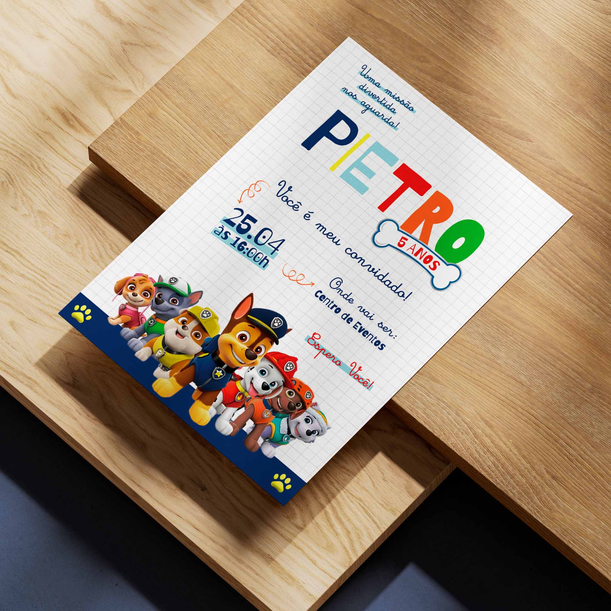 Invitación digital de cumpleaños de la Patrulla Canina
