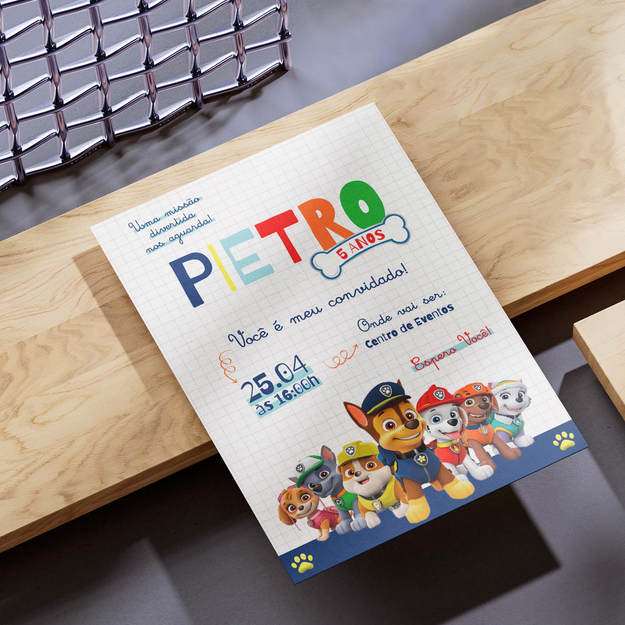 Invitación digital de cumpleaños de la Patrulla Canina