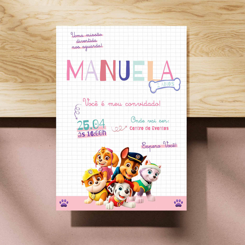 Convite Digital Aniversário Patrulha Canina