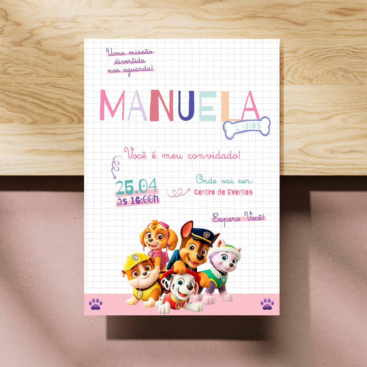 Convite Digital Aniversário Patrulha Canina