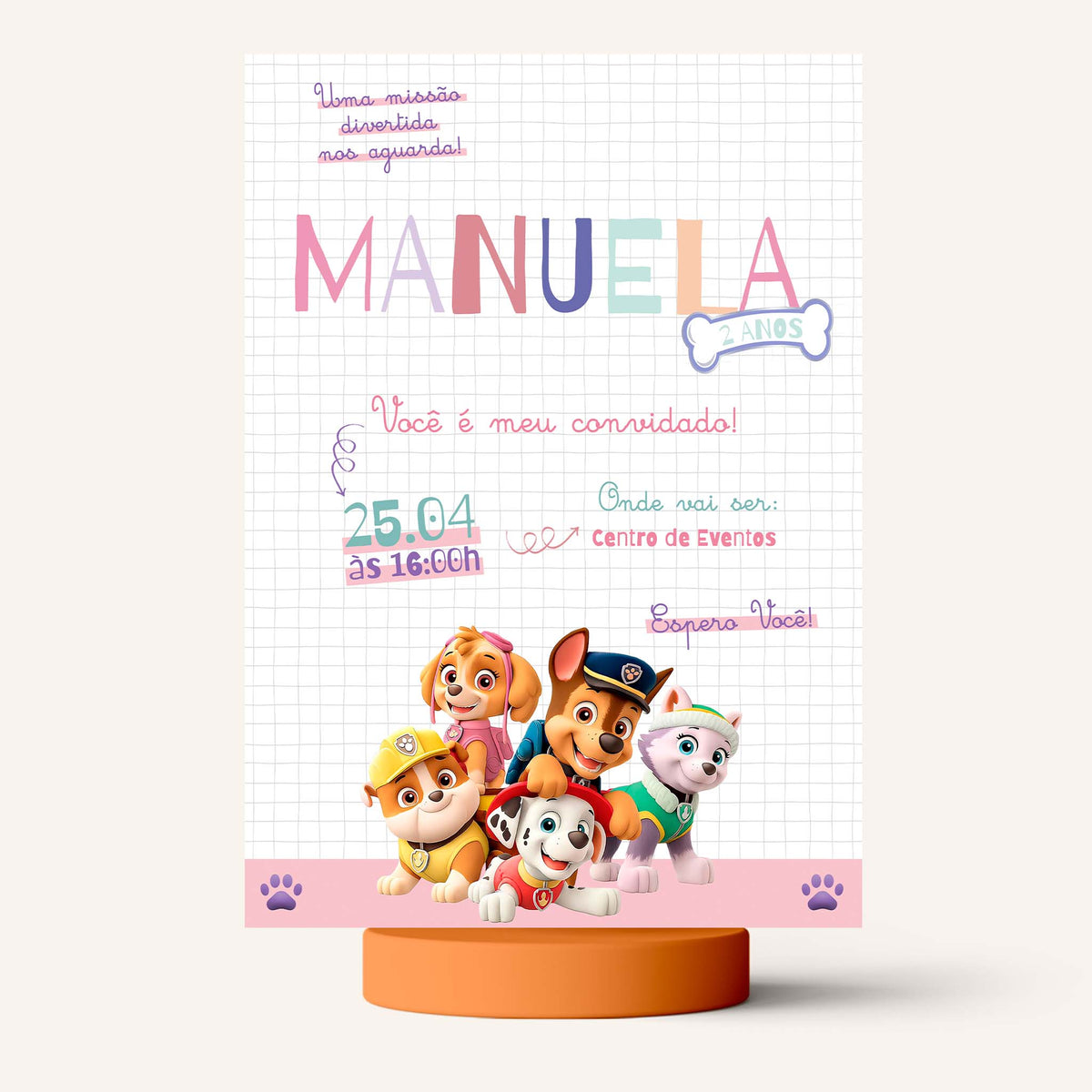 Convite Digital Aniversário Patrulha Canina