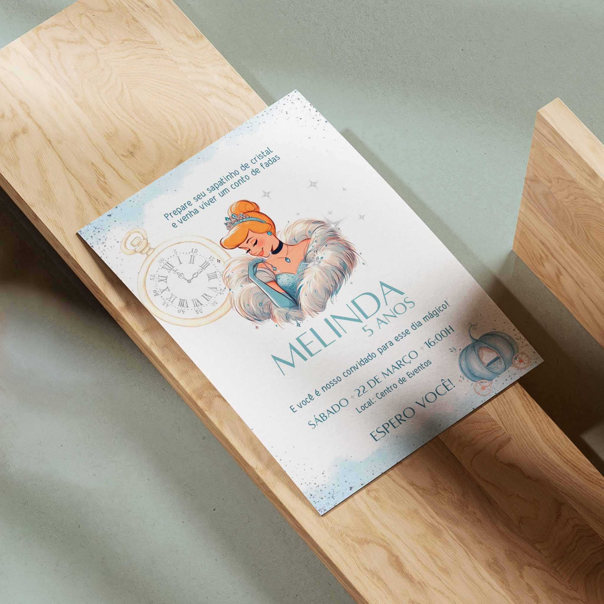 Convite Digital Aniversário Cinderela