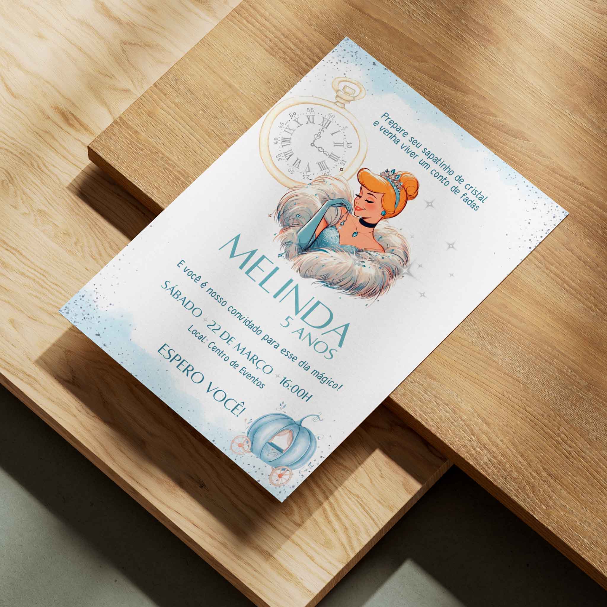 Convite Digital Aniversário Cinderela