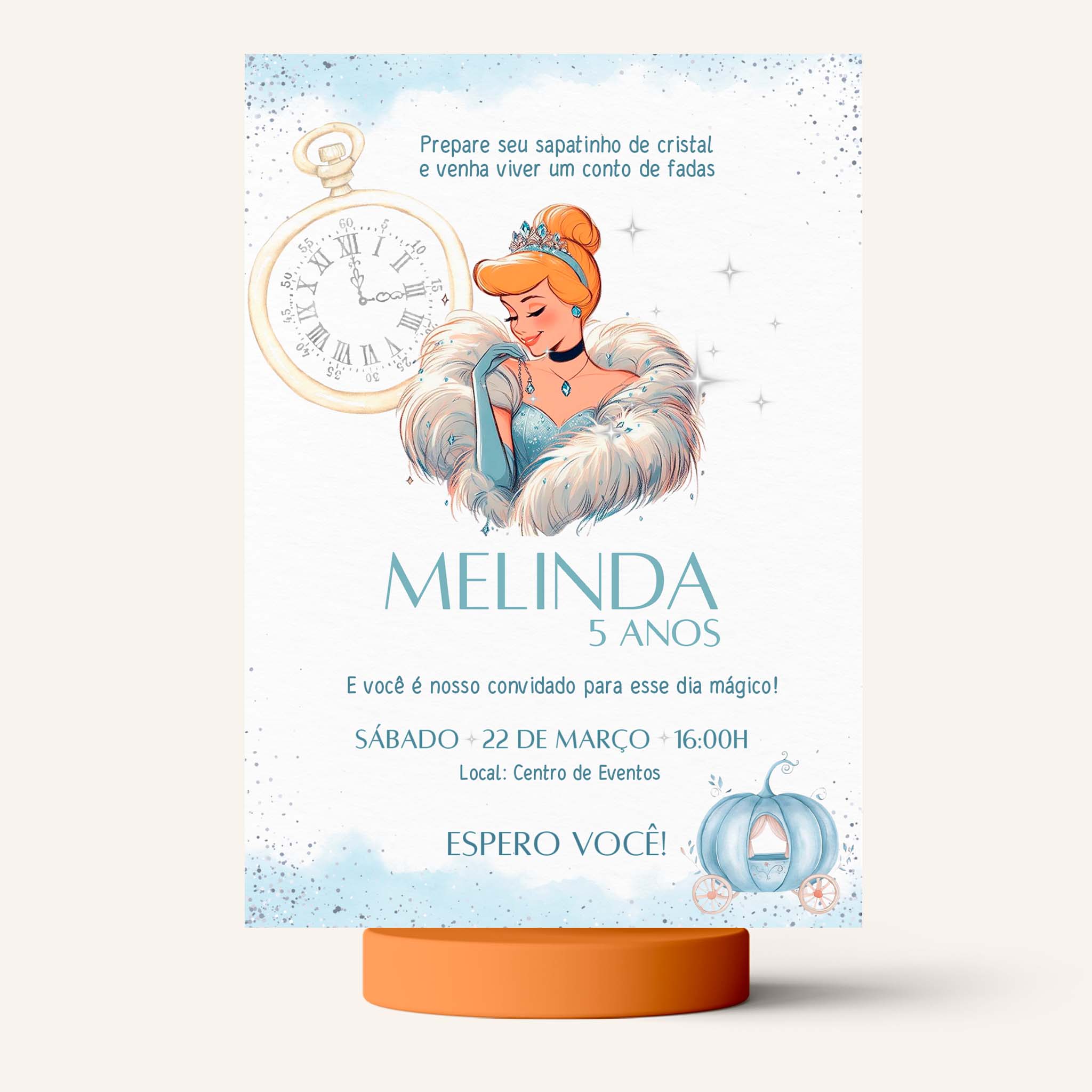 Convite Digital Aniversário Cinderela