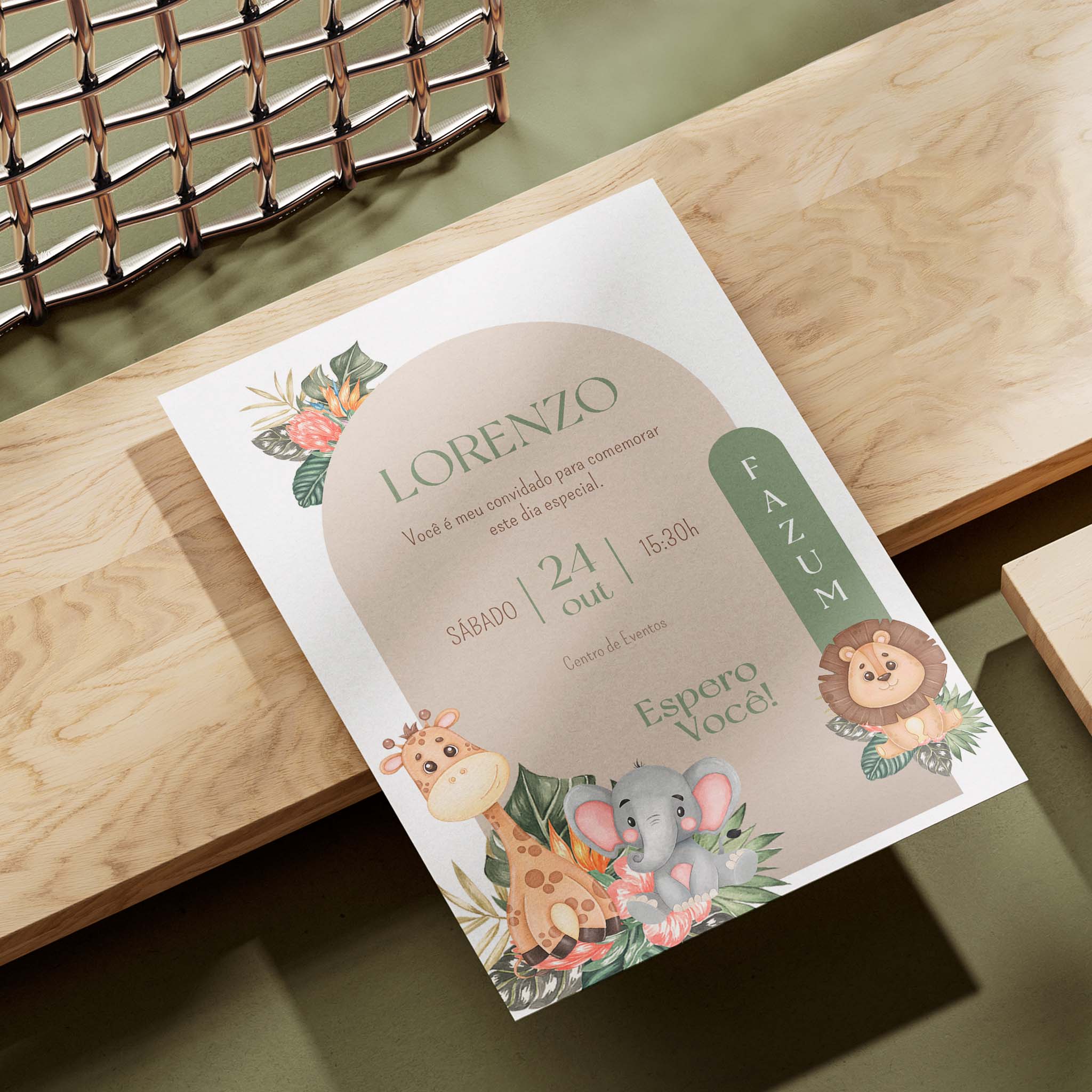 Invitación digital de cumpleaños de safari