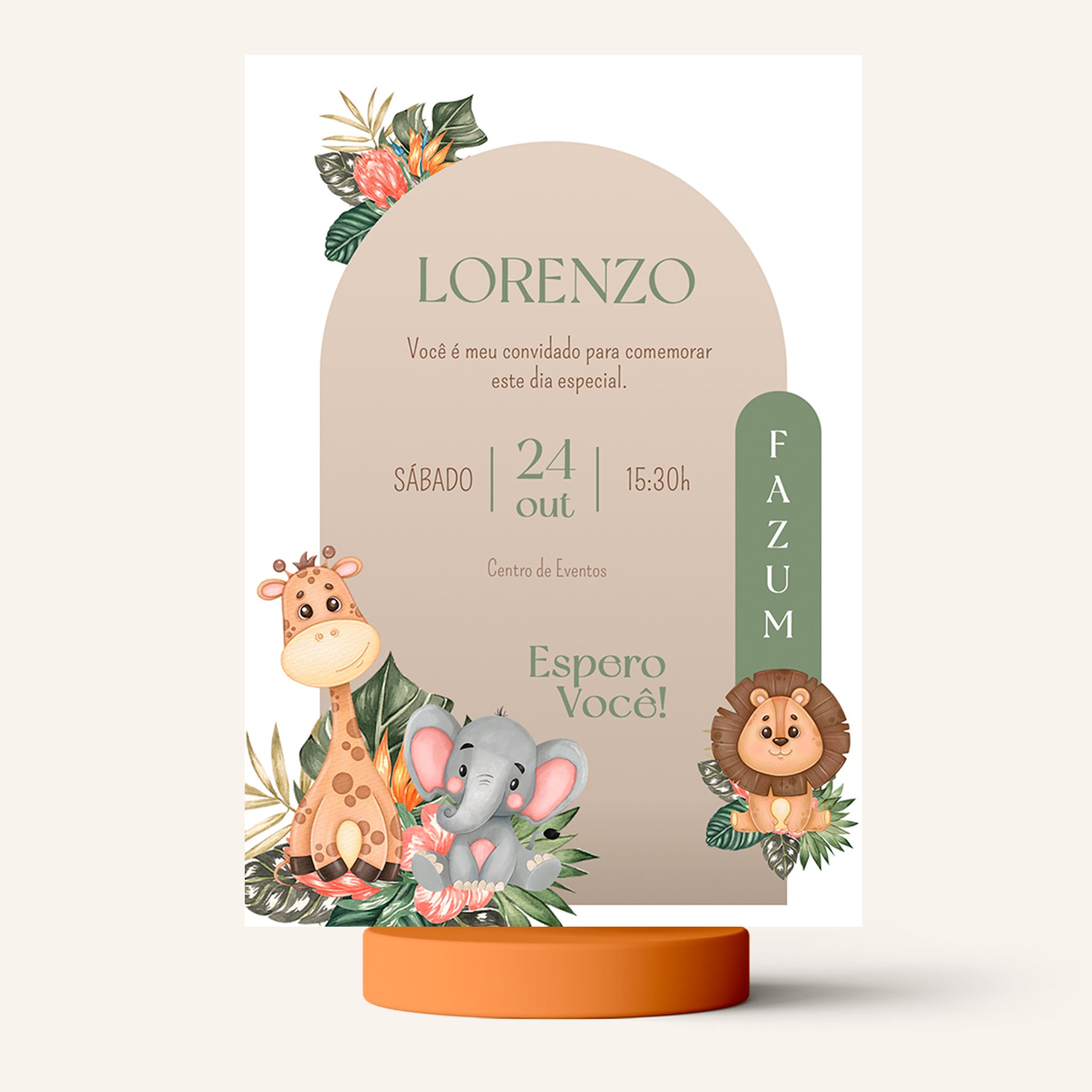 Invitación digital de cumpleaños de safari