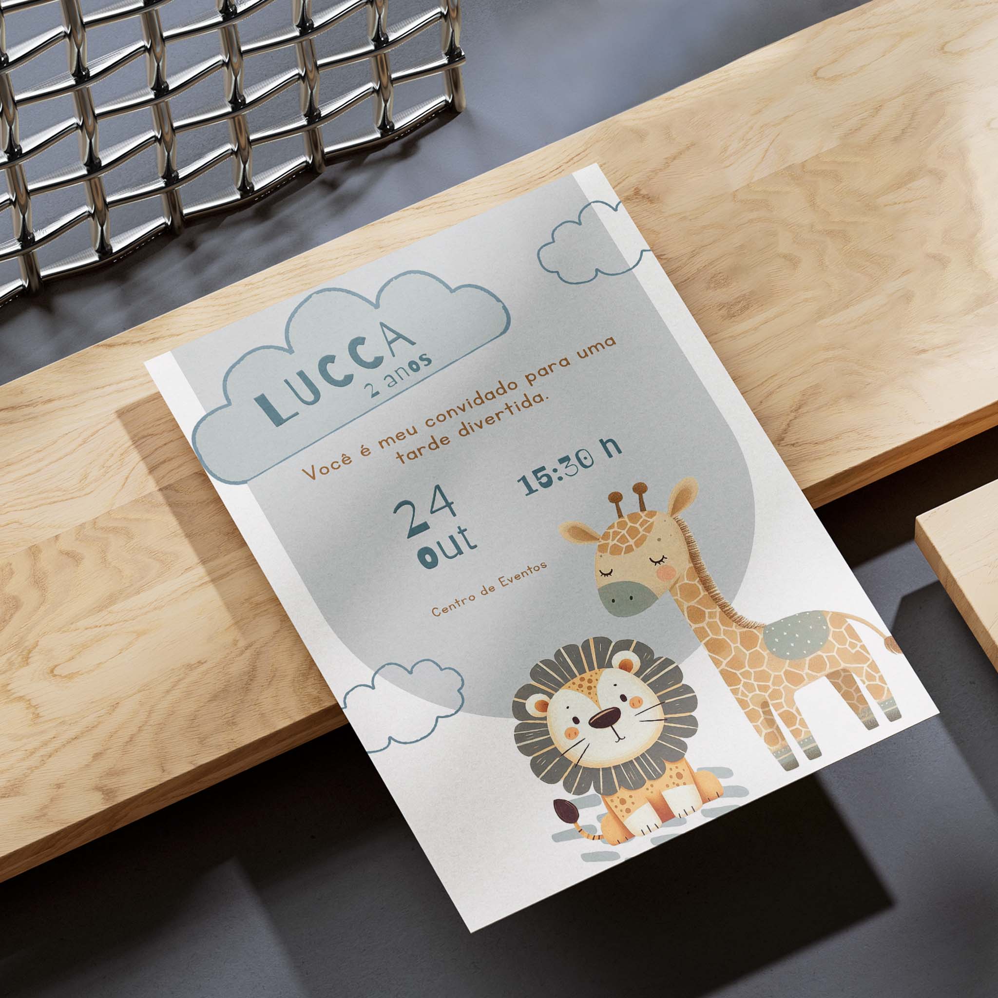 Invitación digital de cumpleaños de safari