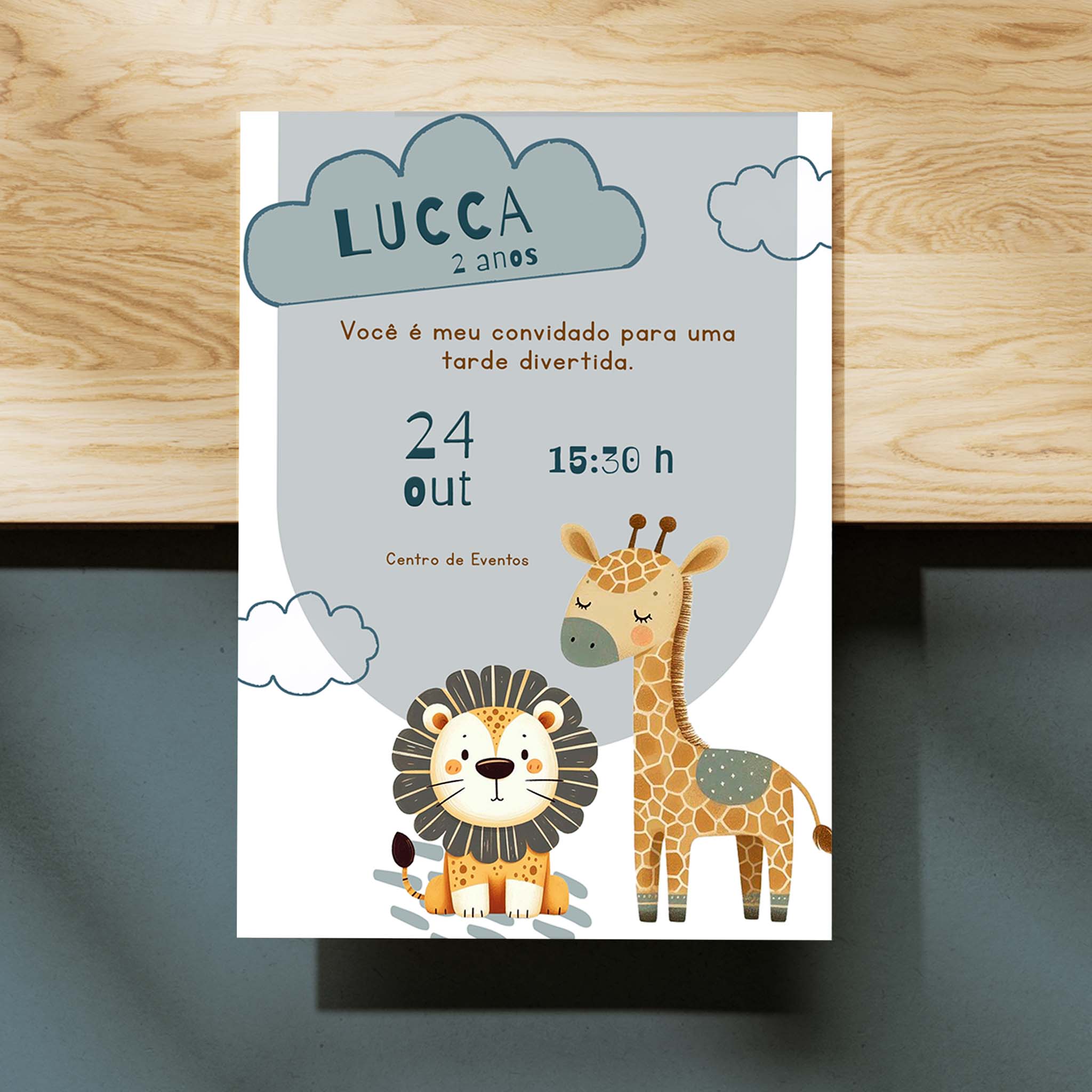 Invitación digital de cumpleaños de safari