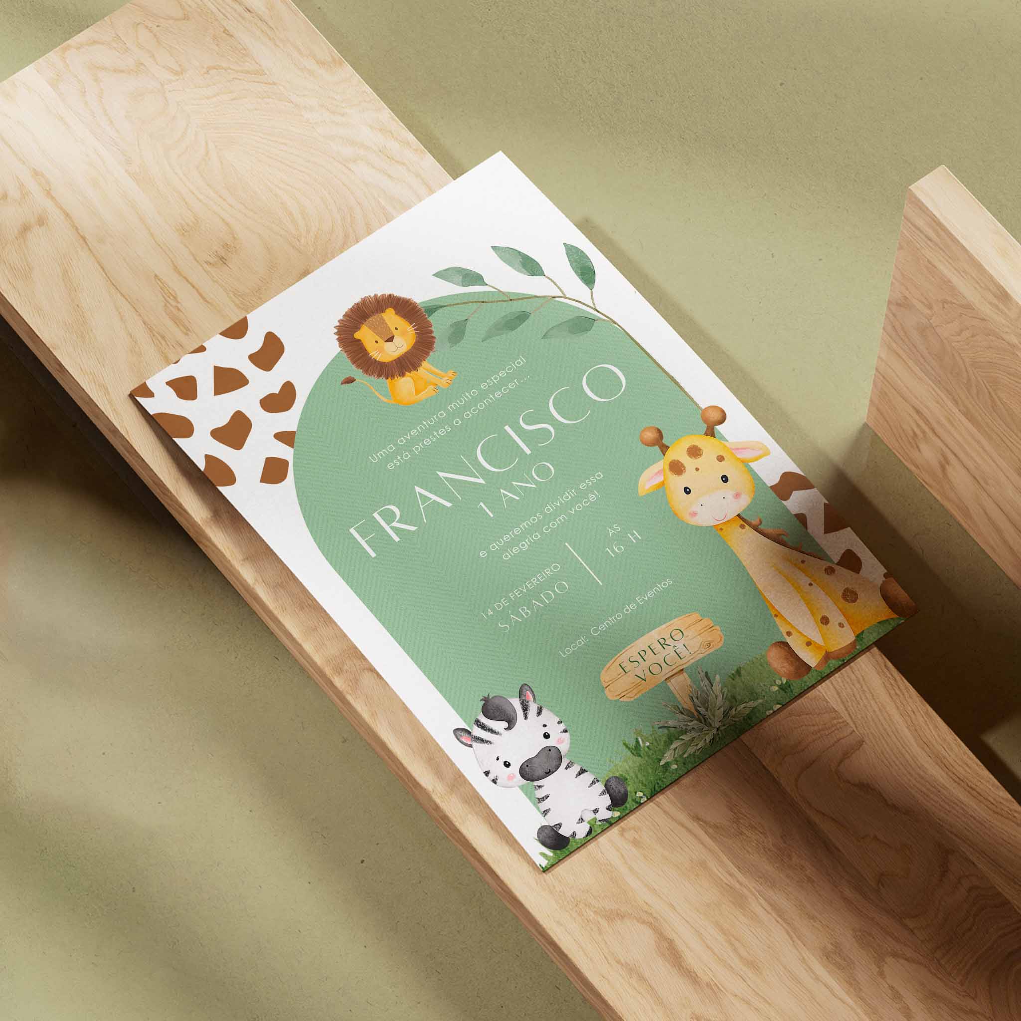 Convite Digital Aniversário Safari