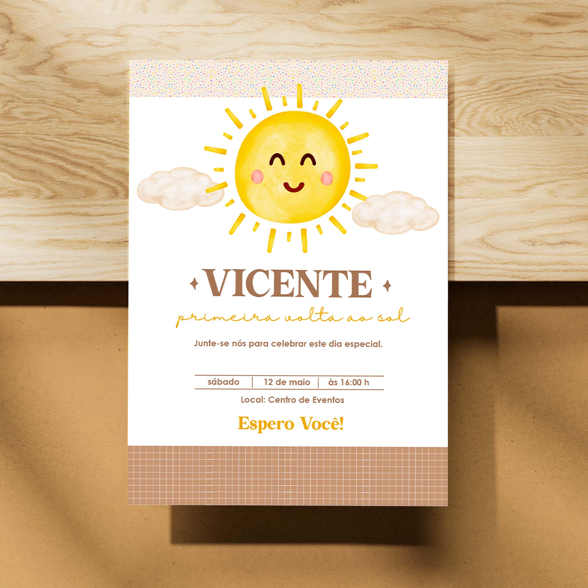 Invitación de cumpleaños digital Sol