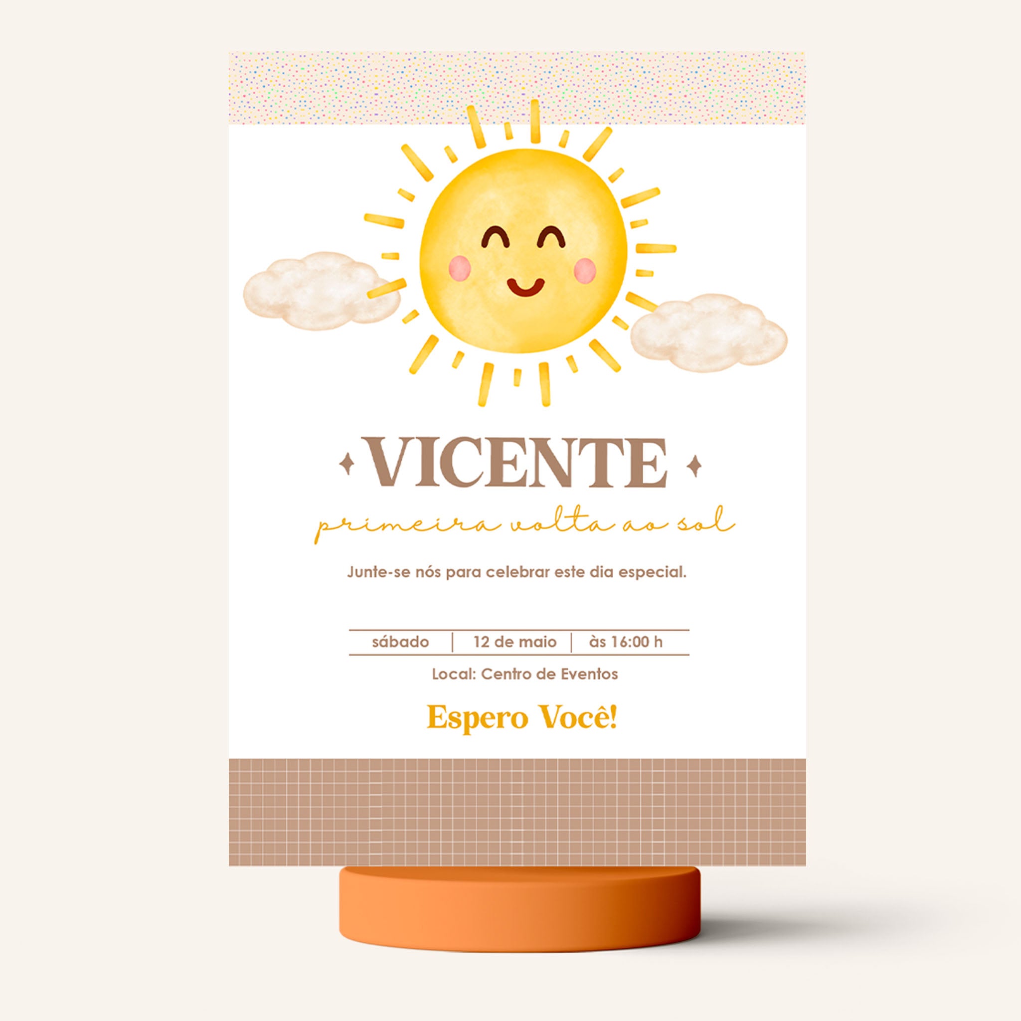 Invitación de cumpleaños digital Sol