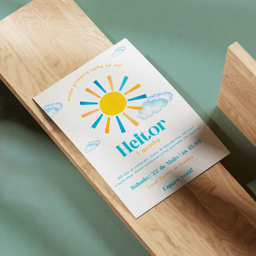 Convite Digital Aniversário Sol