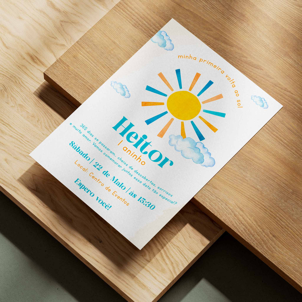 Convite Digital Aniversário Sol
