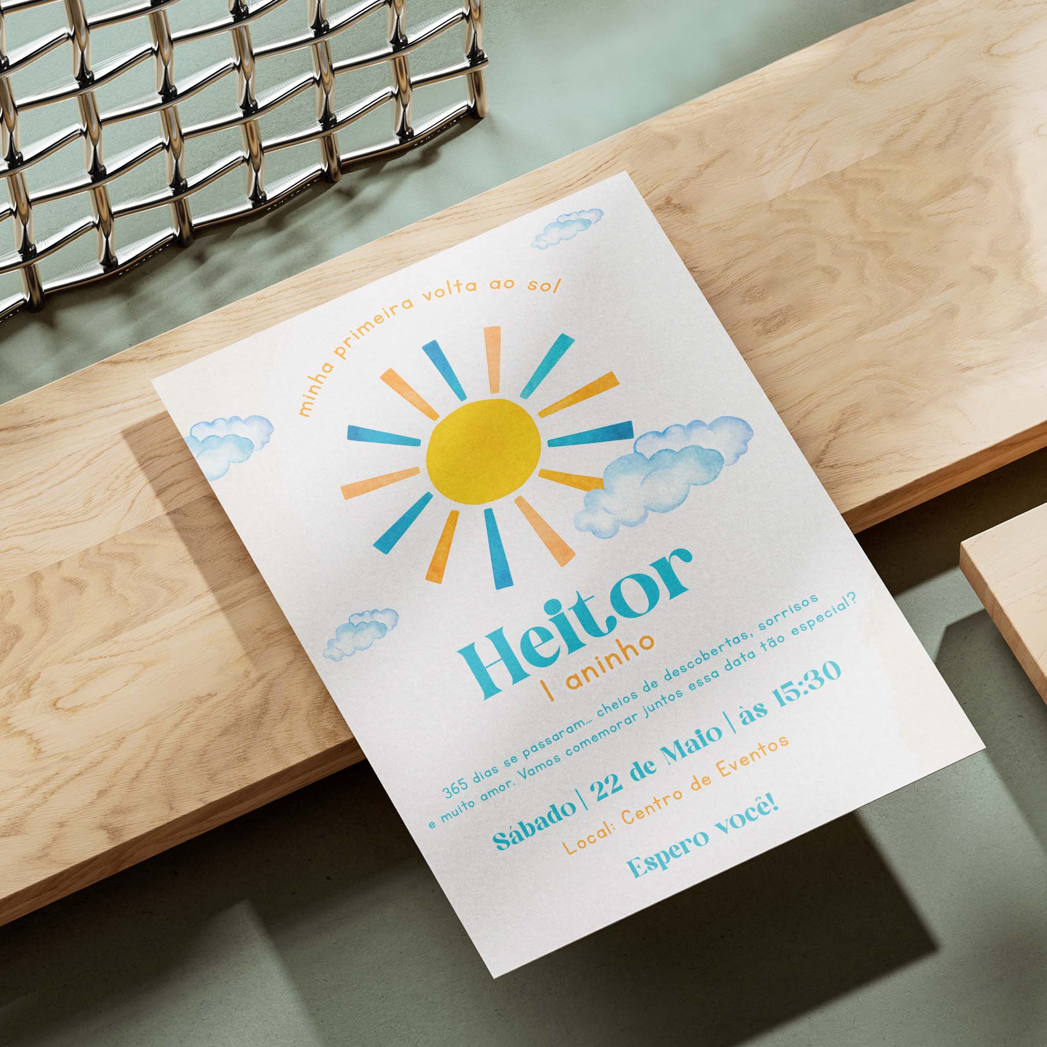 Convite Digital Aniversário Sol