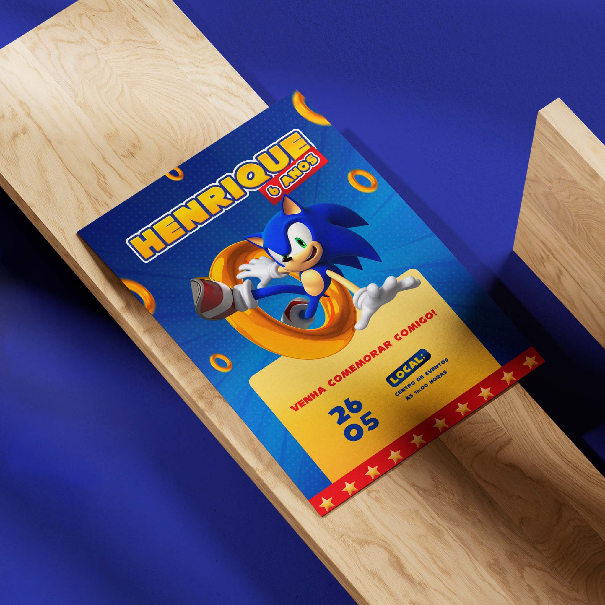 Invitación digital de cumpleaños de Sonic
