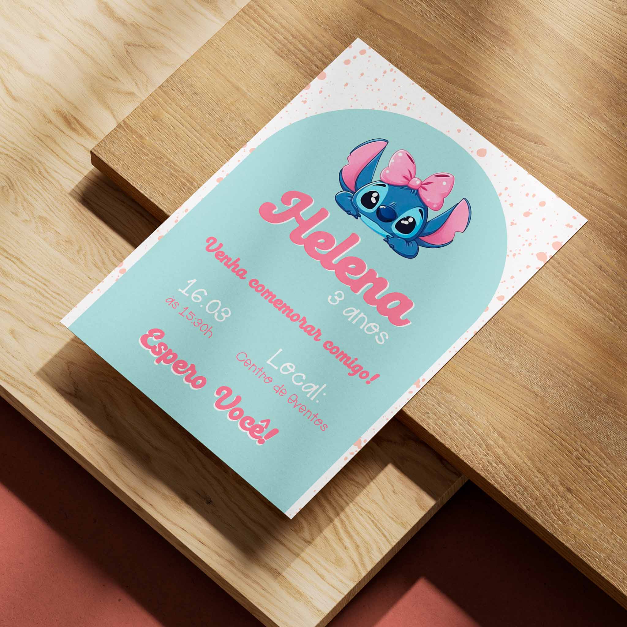 Invitación digital de cumpleaños de Stitch