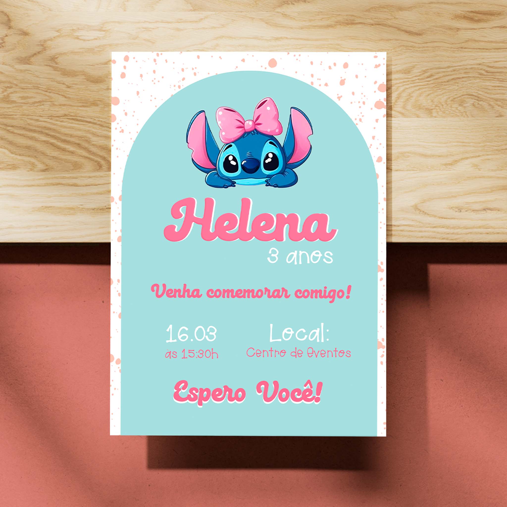 Invitación digital de cumpleaños de Stitch