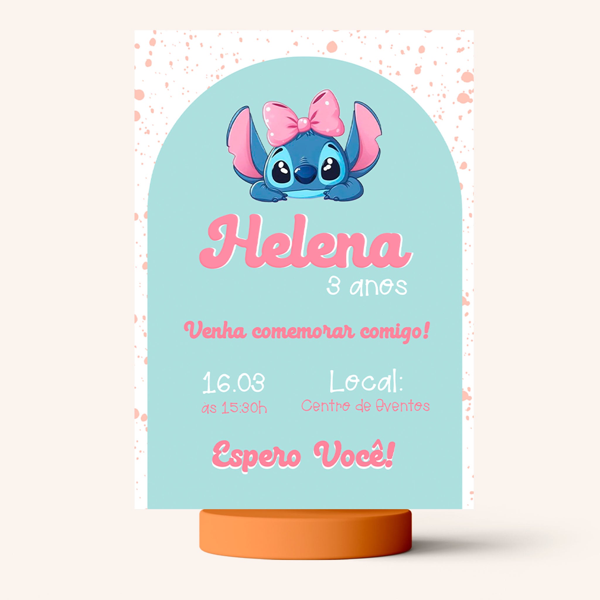 Invitación digital de cumpleaños de Stitch