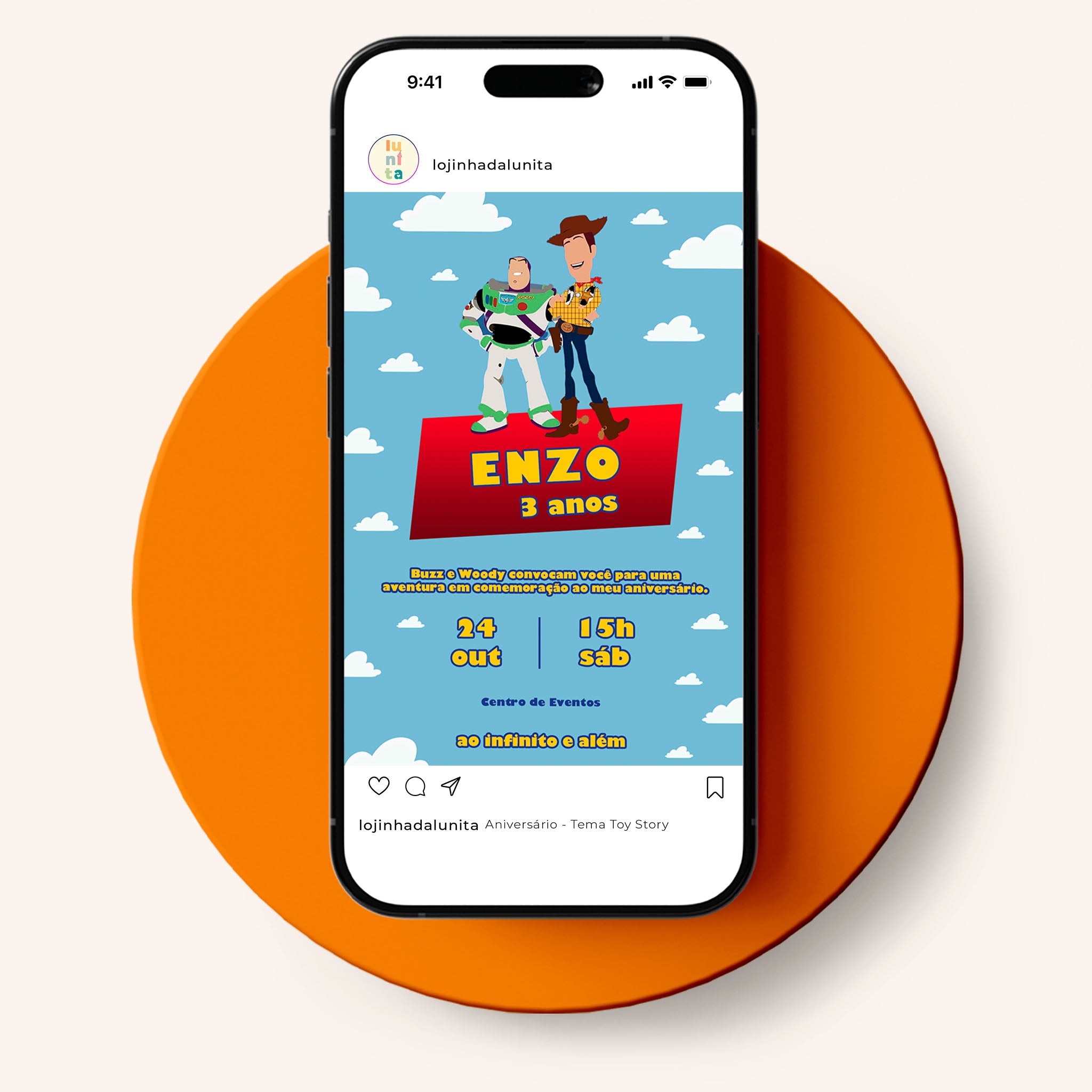 Invitación digital de cumpleaños de Toy Story