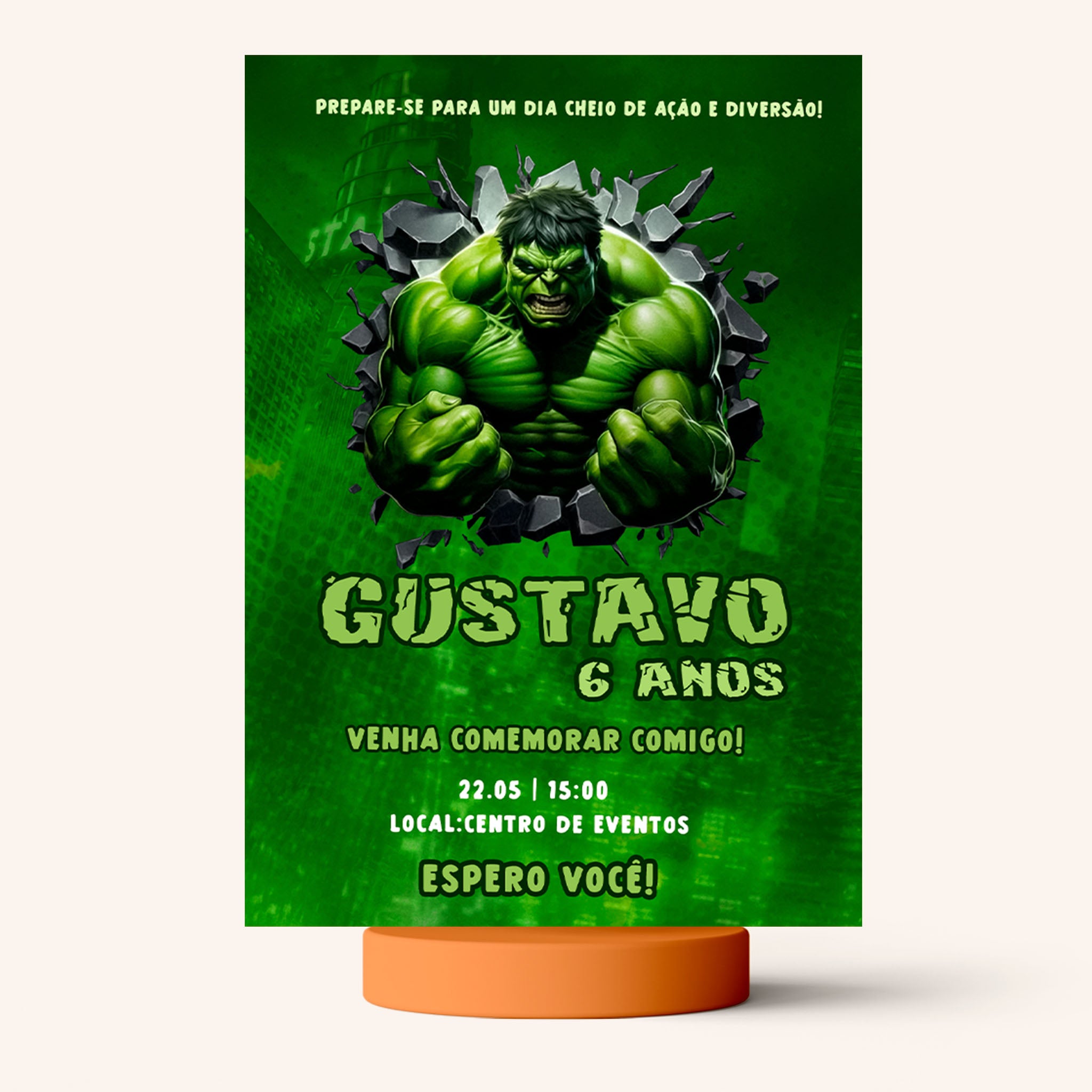 Convite Digital Aniversário Hulk Vingadores