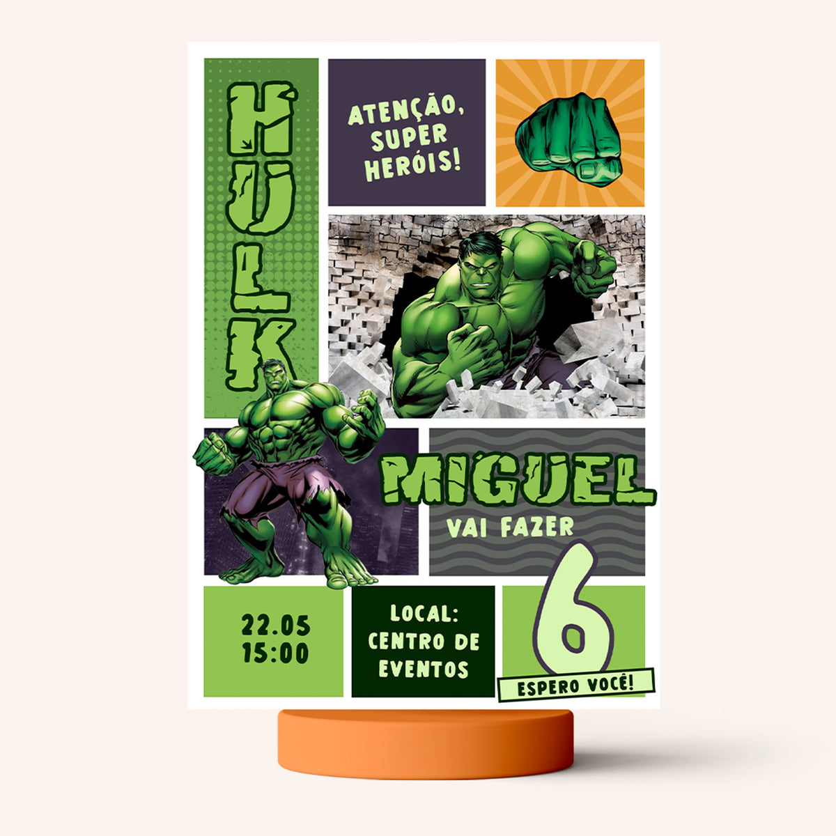 Convite Digital Aniversário Hulk Vingadores