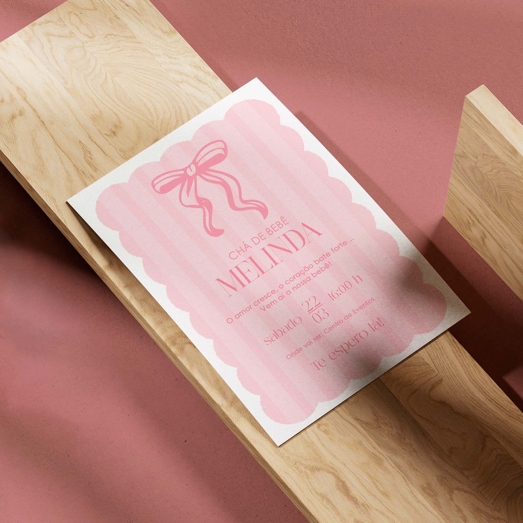 Convite Digital Chá de Bebê Laço