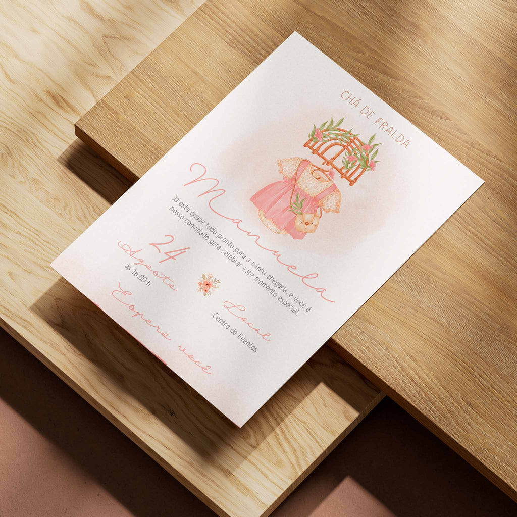 Traje de invitación digital para baby shower