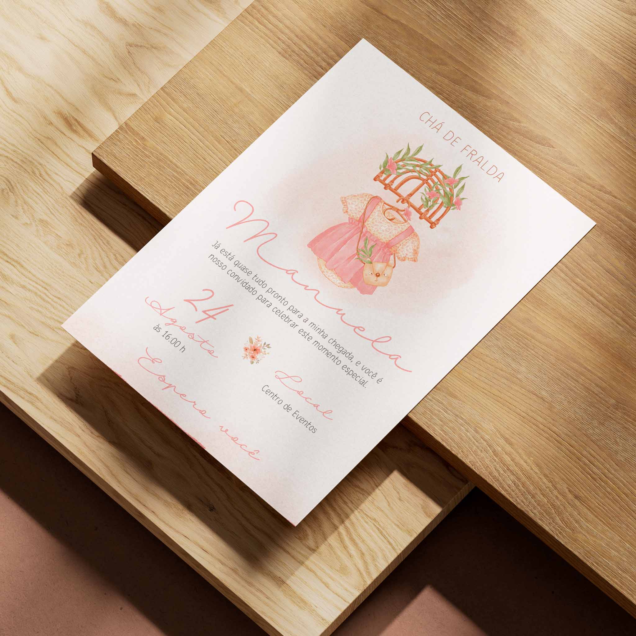 Traje de invitación digital para baby shower