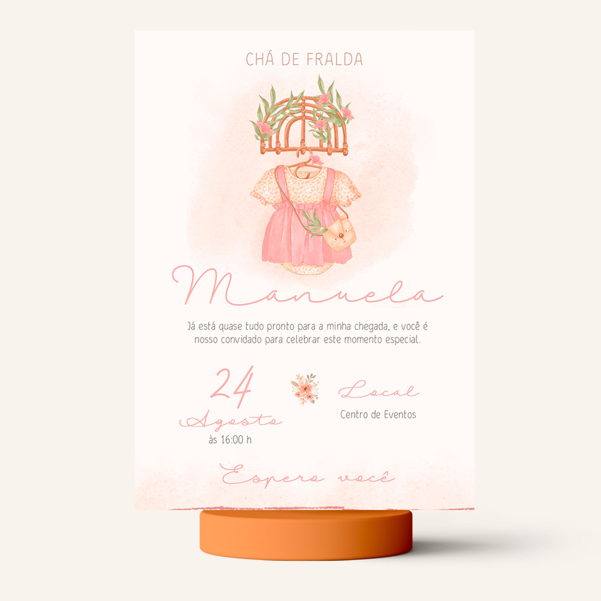 Traje de invitación digital para baby shower