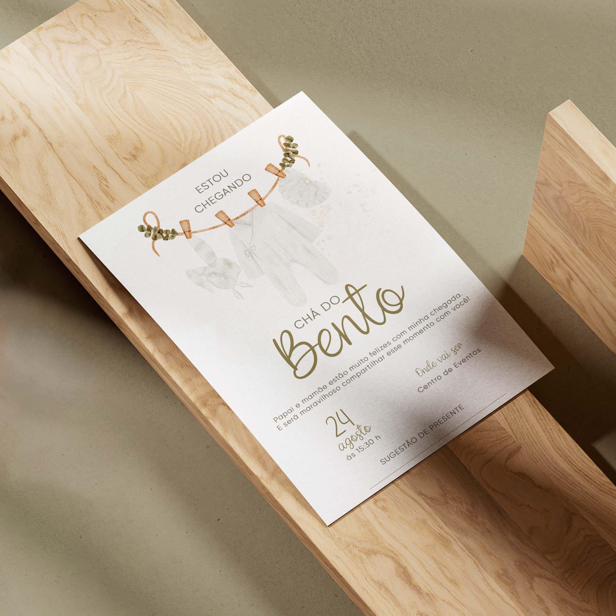 Traje de invitación digital para baby shower