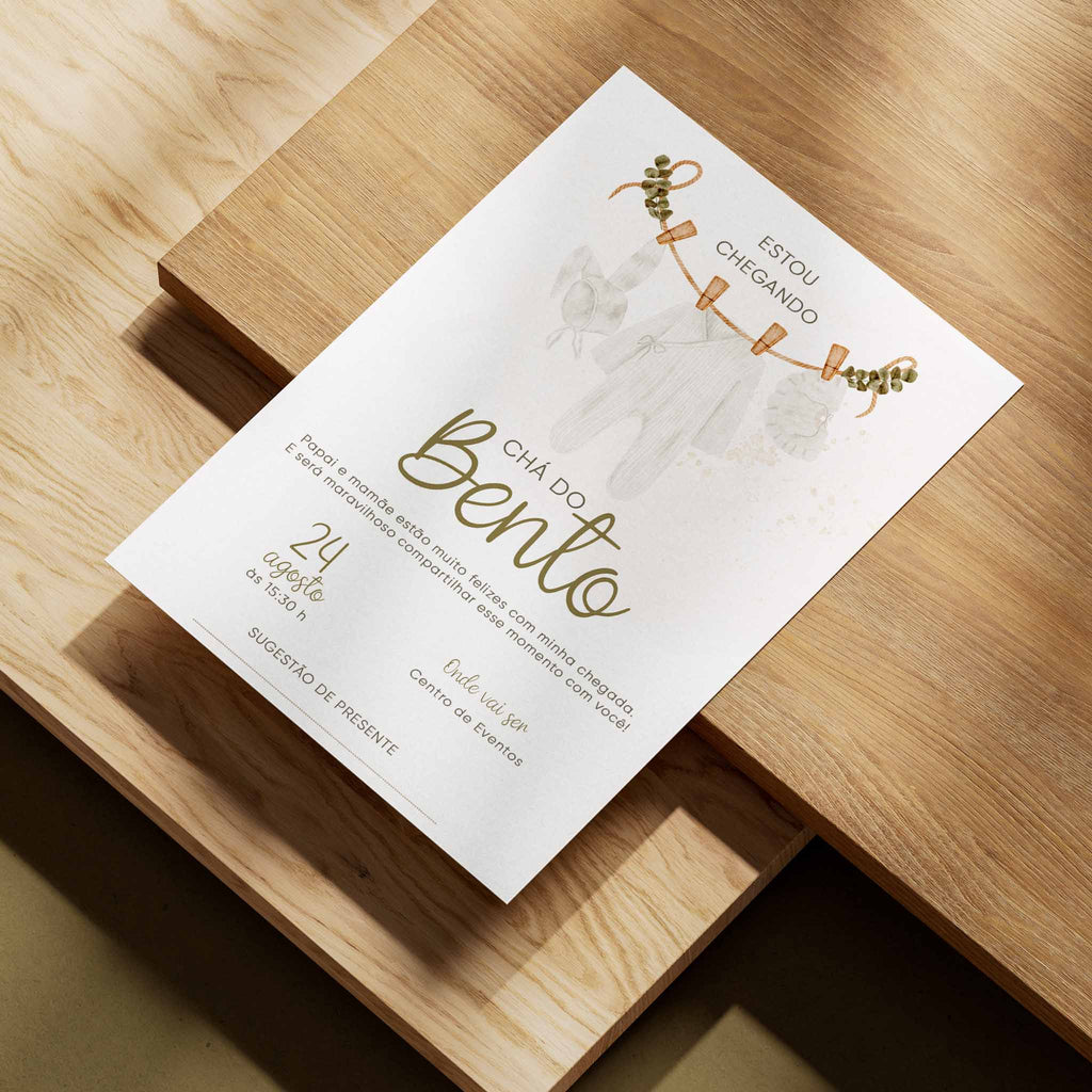 Traje de invitación digital para baby shower