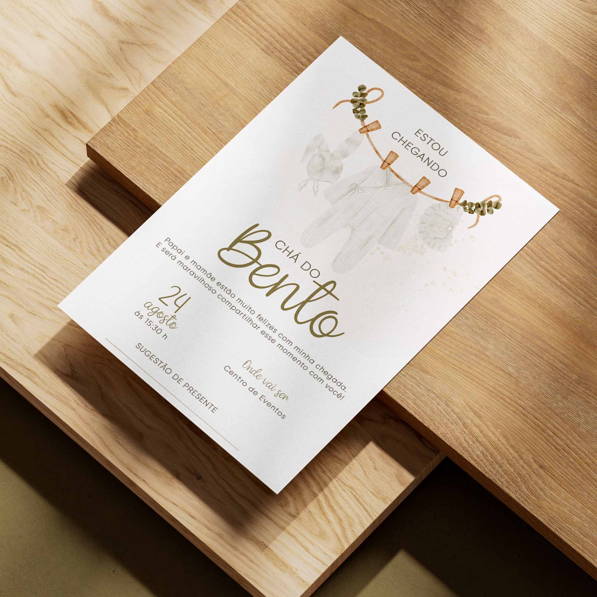 Traje de invitación digital para baby shower