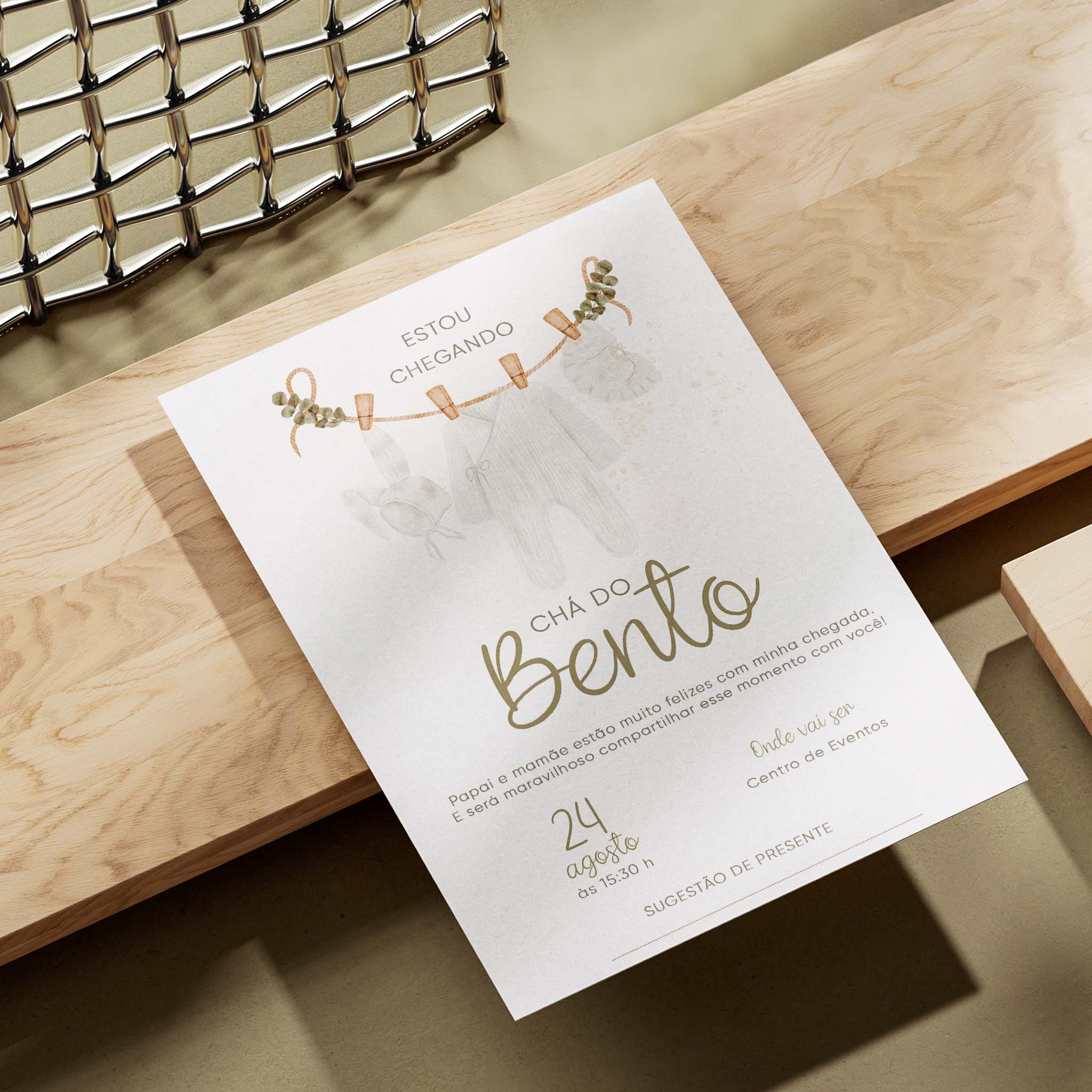 Traje de invitación digital para baby shower