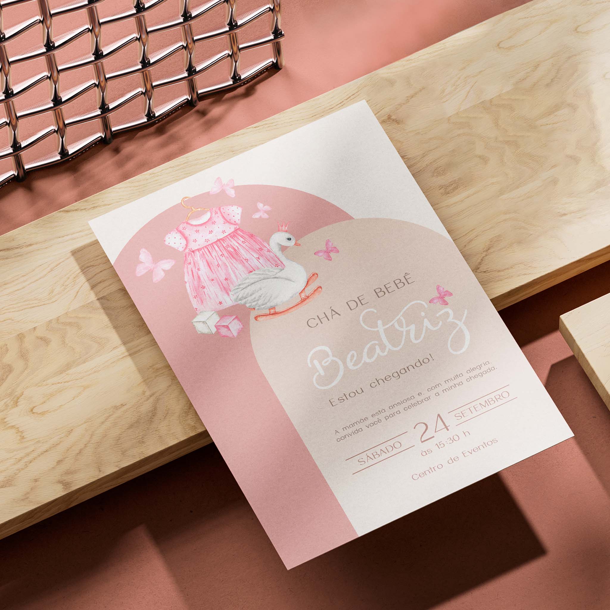 Traje de invitación digital para baby shower