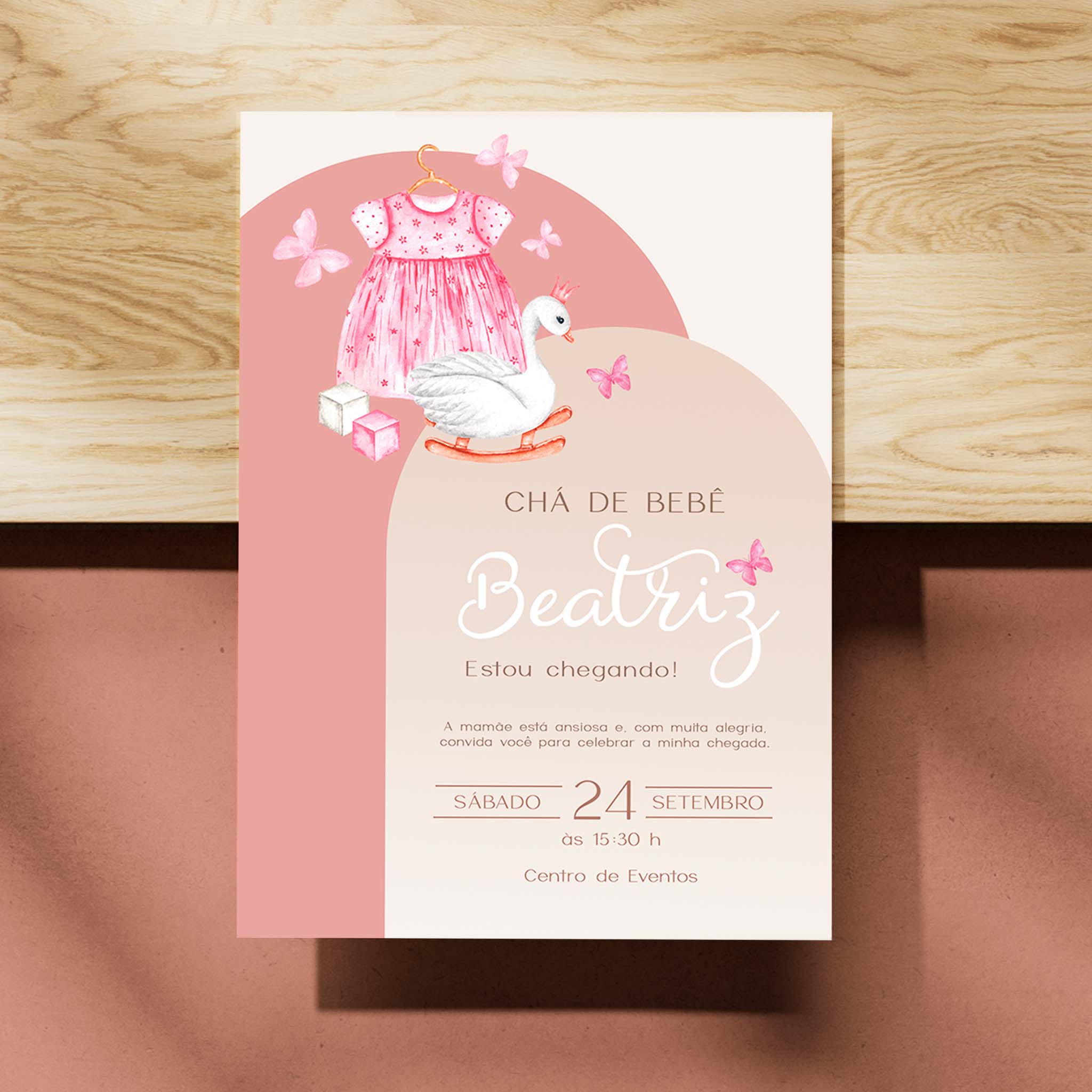 Traje de invitación digital para baby shower