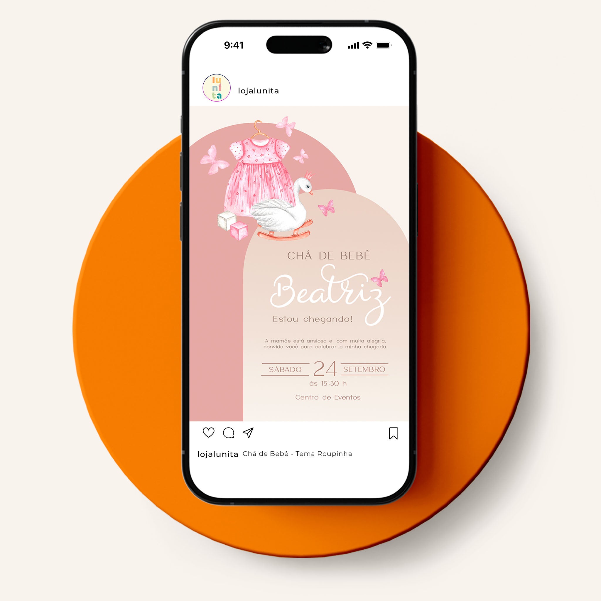 Traje de invitación digital para baby shower