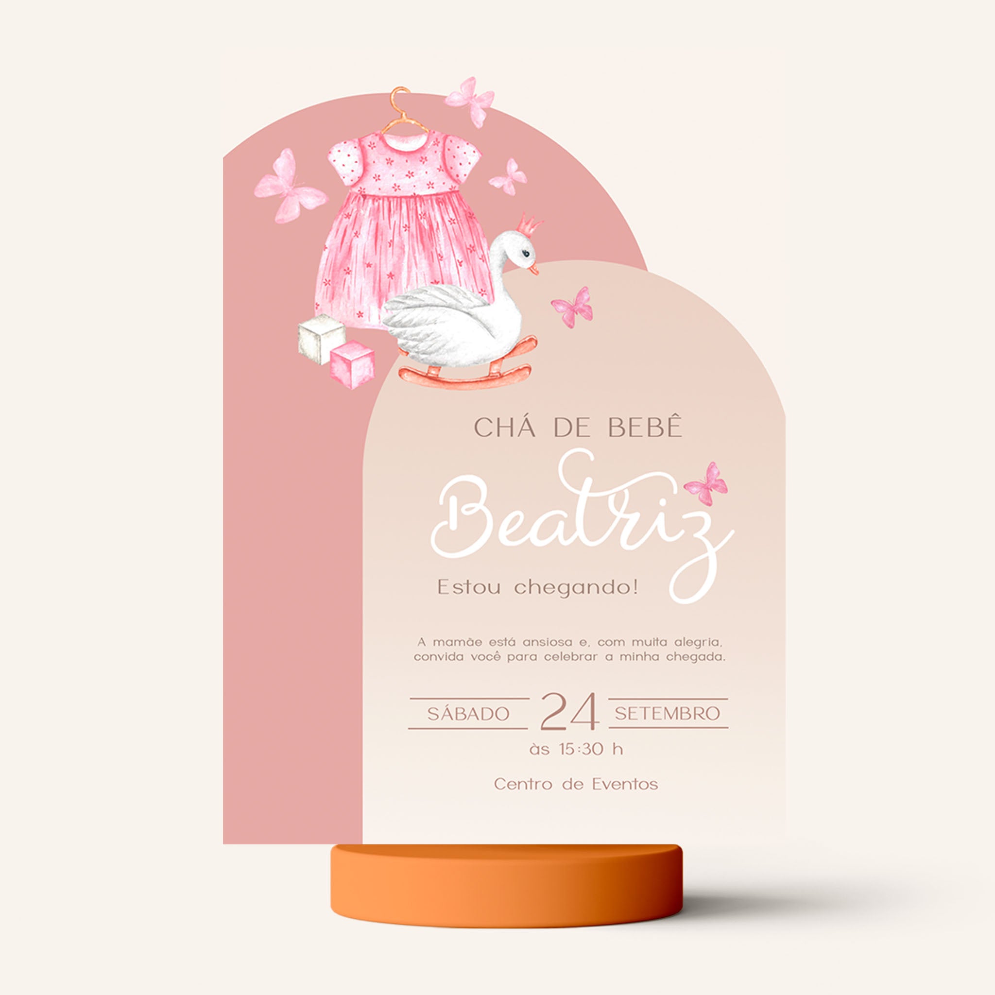 Traje de invitación digital para baby shower