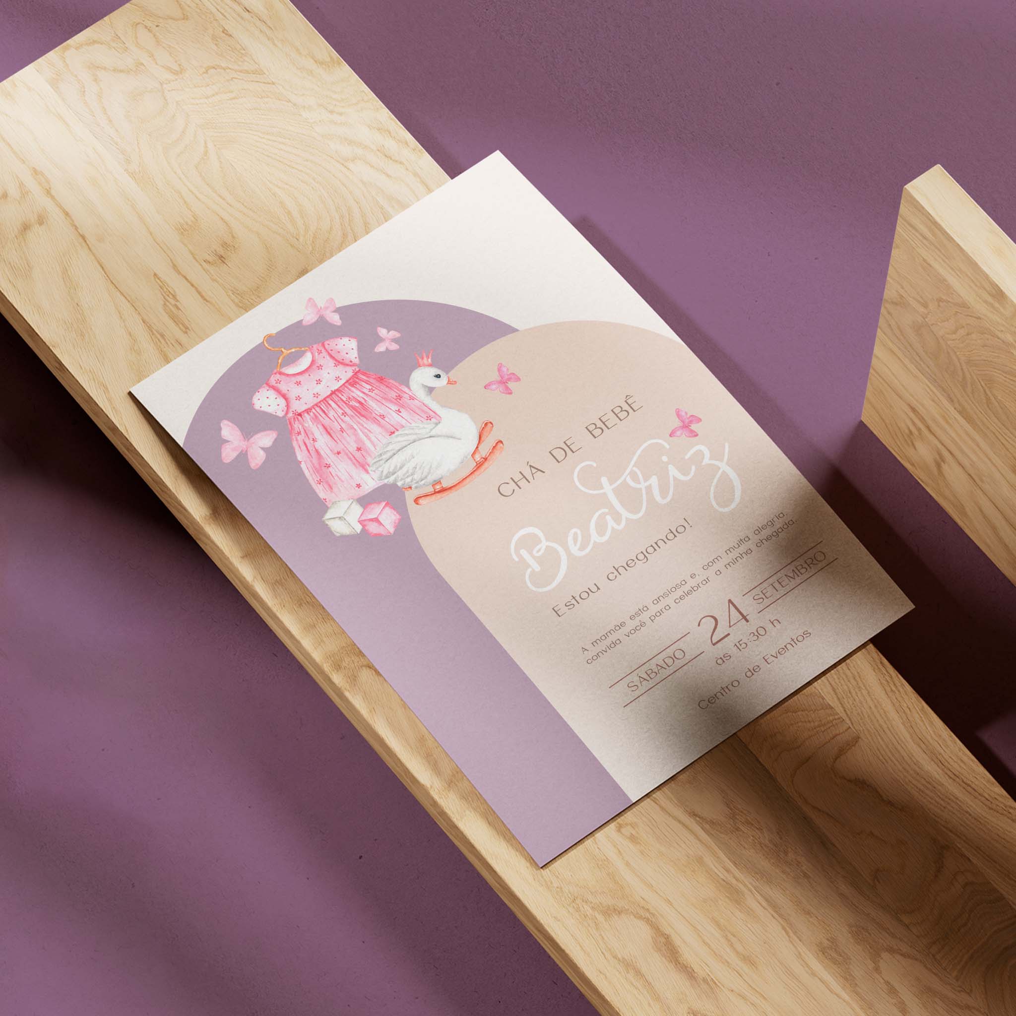 Traje de invitación digital para baby shower