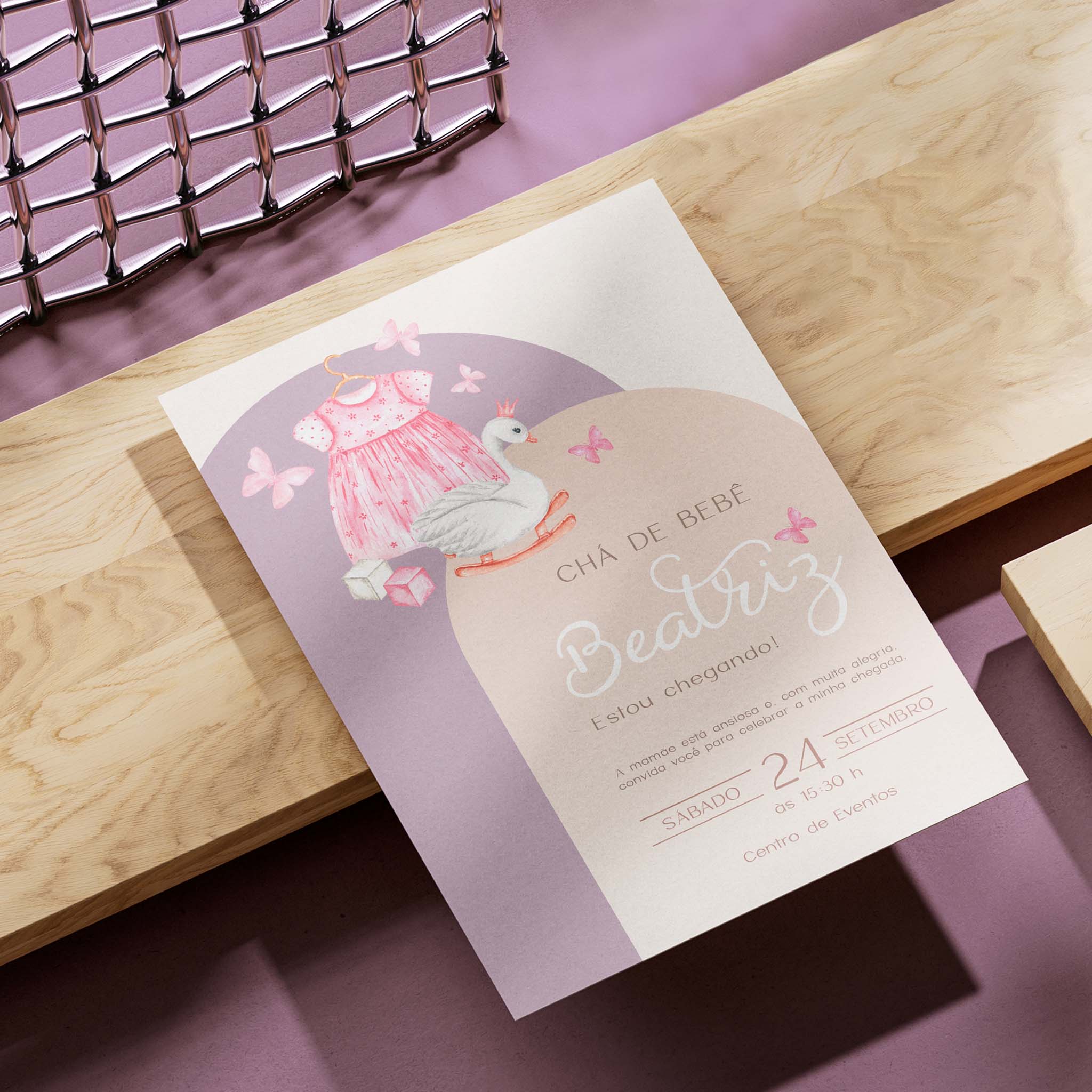 Traje de invitación digital para baby shower