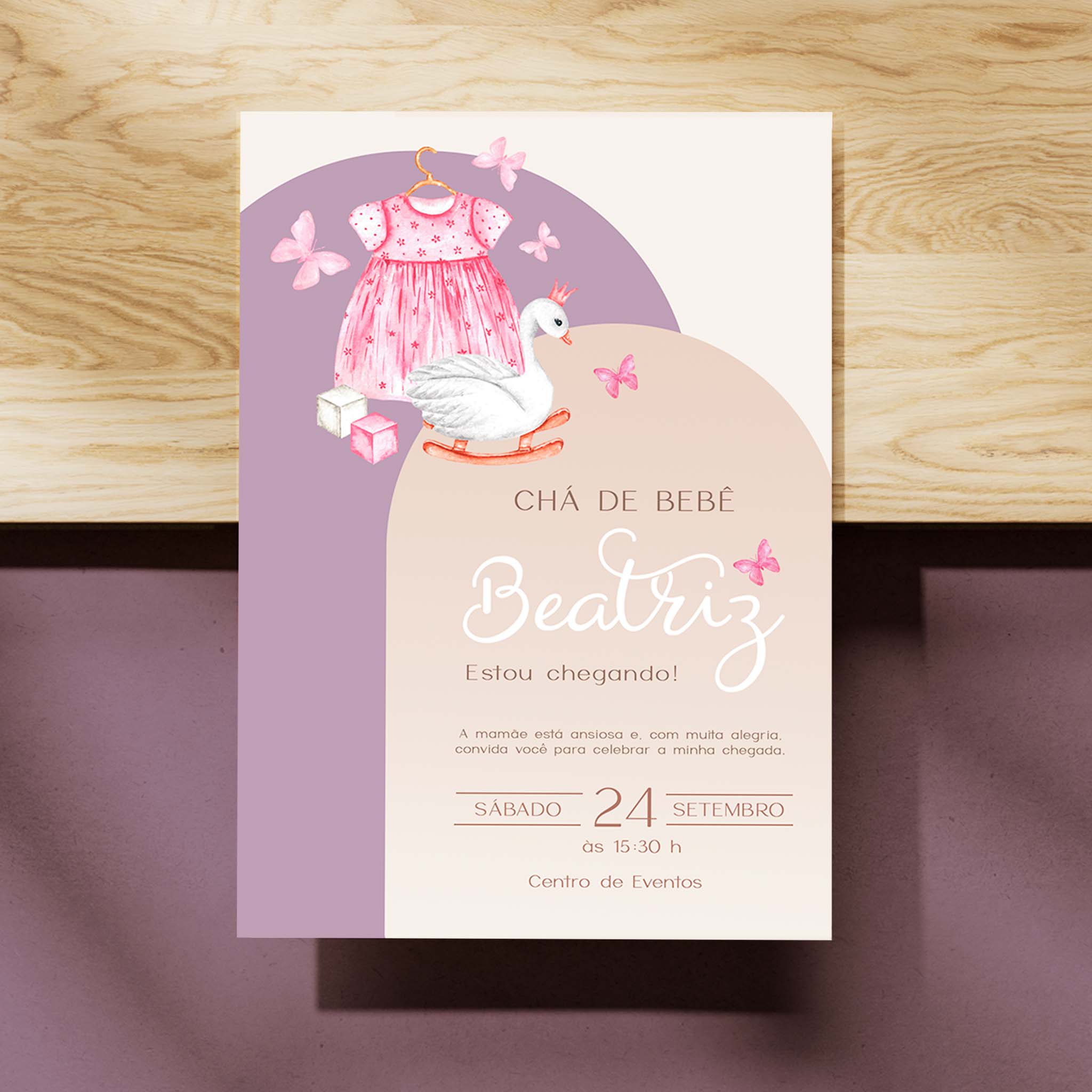Traje de invitación digital para baby shower